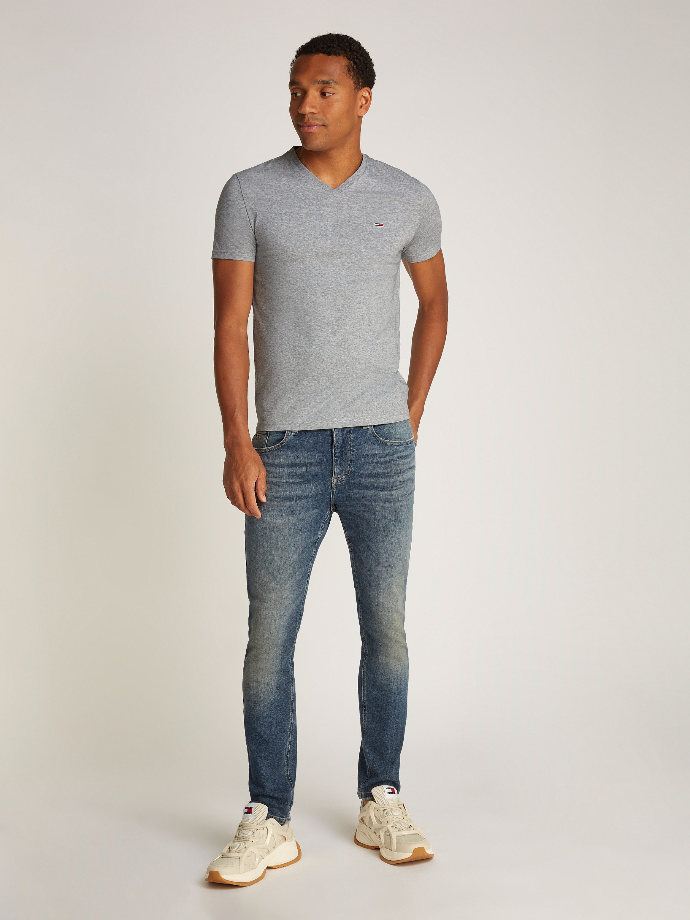 TOMMY JEANS T-shirt TJM XSLIM JASPE VNECK TEE EXT