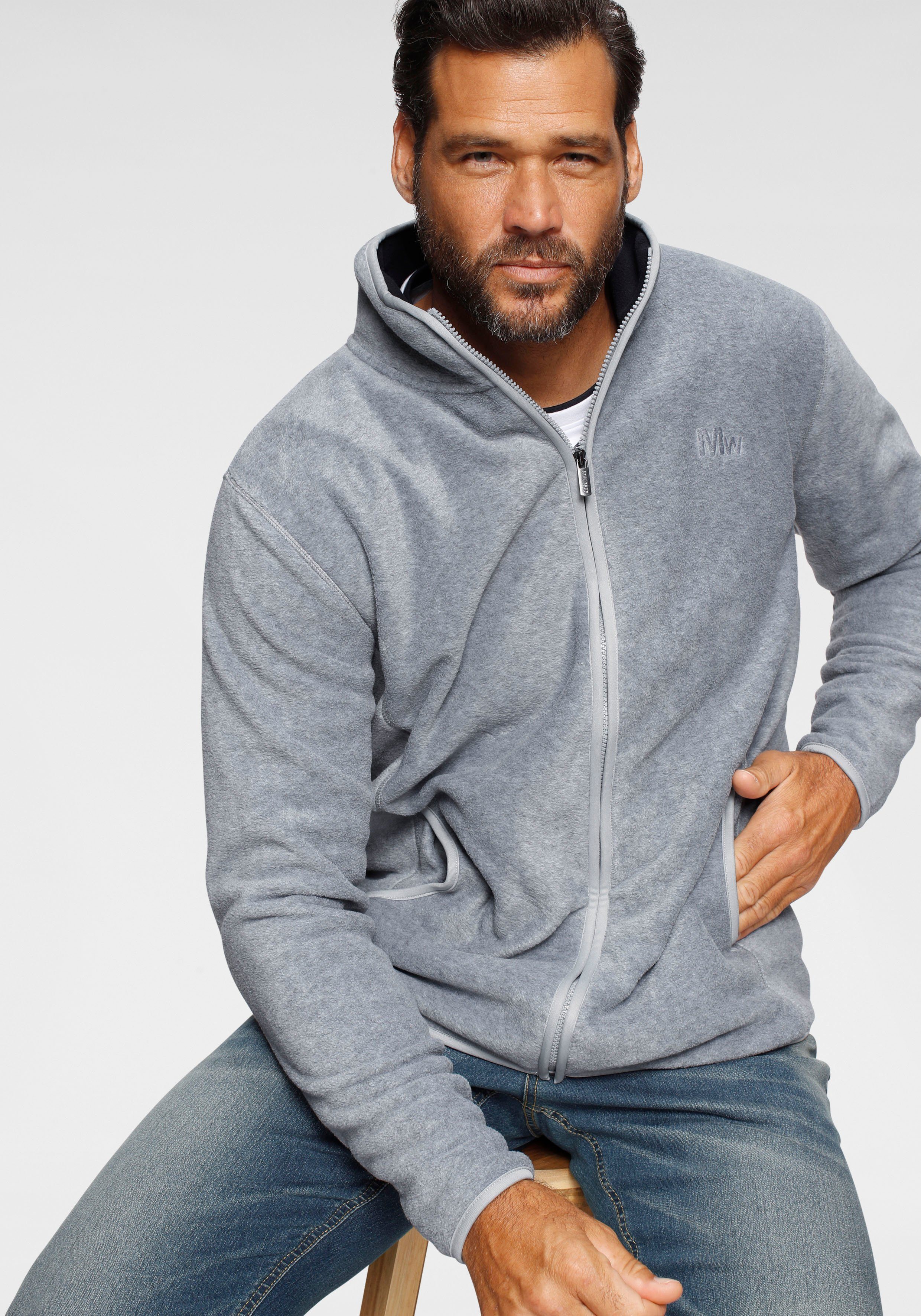 Man's World Fleecejack voor de overgangsperiode, van fleece, casual look, snel drogend