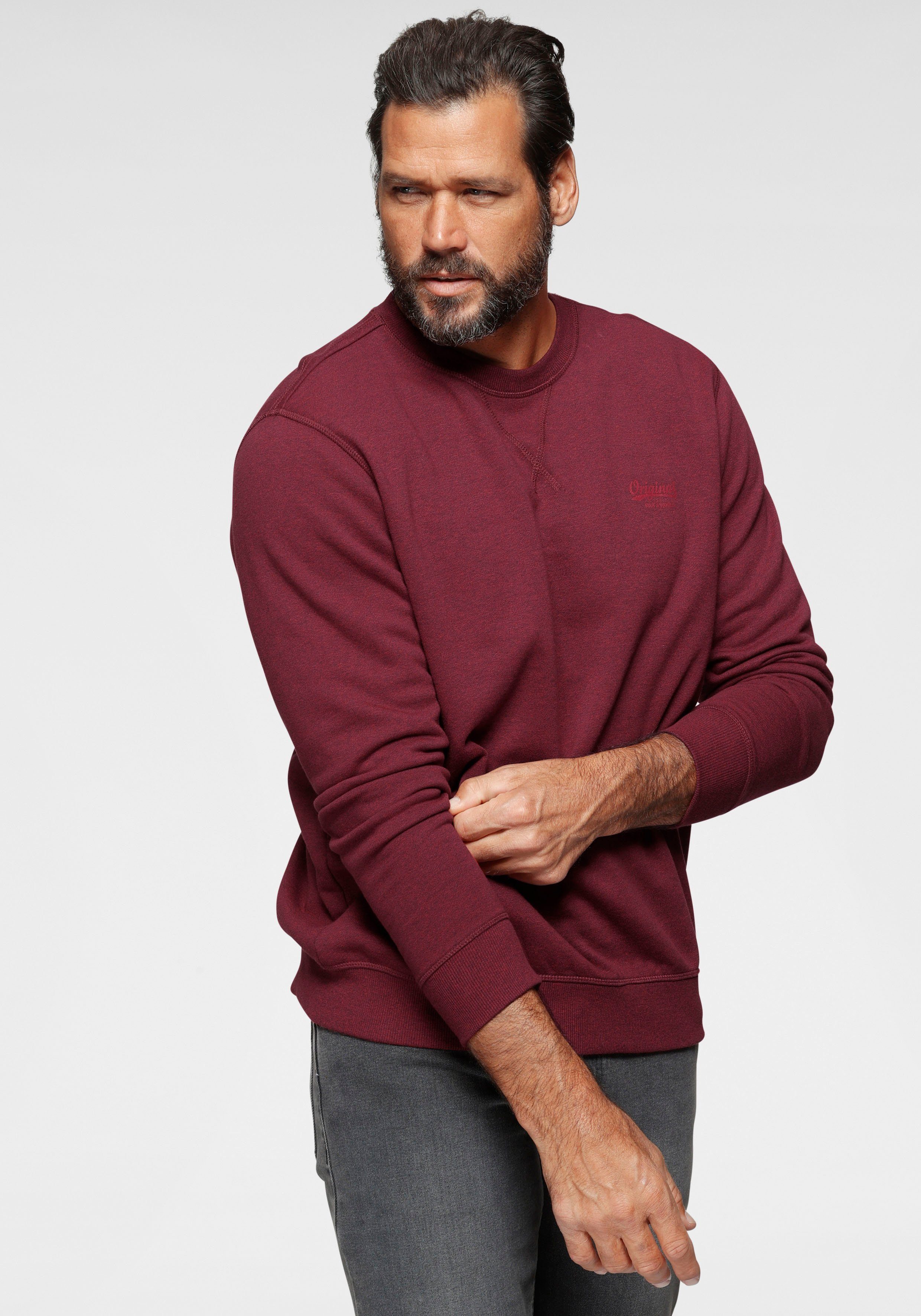 Man's World Sweatshirt Lange mouwen, basic-stijl, effen, ronde hals
