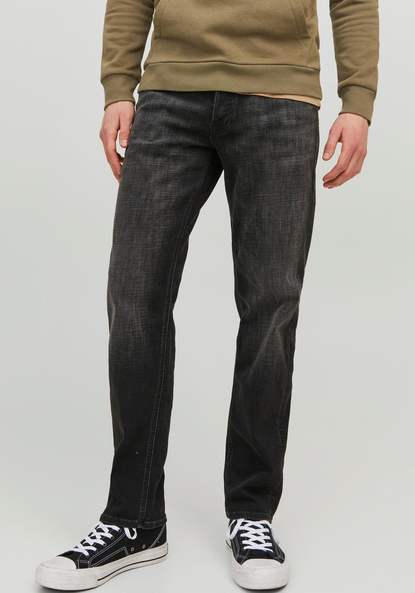 Jack & Jones Tapered jeans JJIMIKE JJORIGINAL AM 355 heren tapered jeans maat 32 zwart