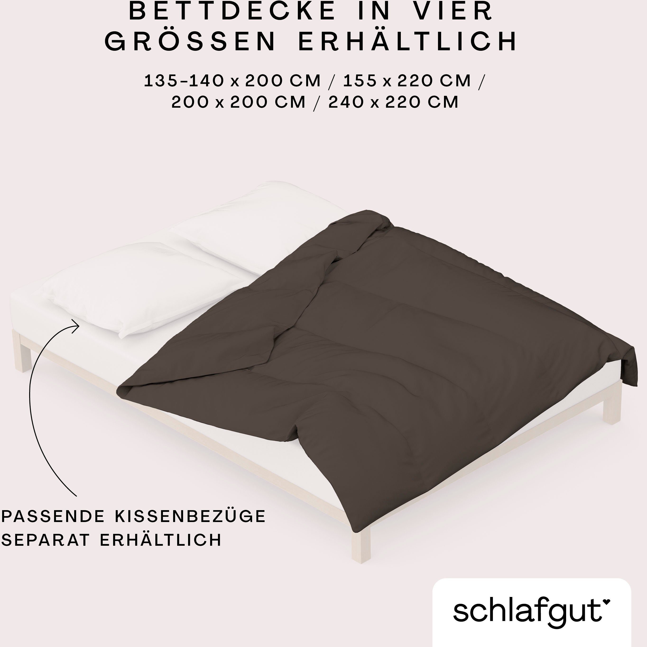 Schlafgut Dekbedovertrek Gebreide jersey uni, van biologisch katoen met elastaan, rits kreukvrij, mix & match beddengoed: bijpassende kussenhoes verkrijgbaar (1 stuk)