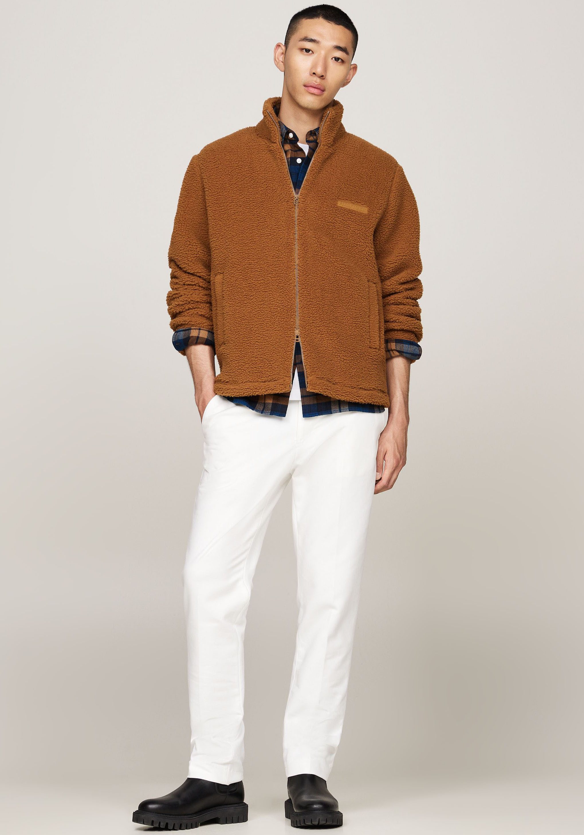 Tommy Hilfiger Sweatvest MONOTYPE TEXTURED FLEECE ZT van gestructureerd teddy-fleece