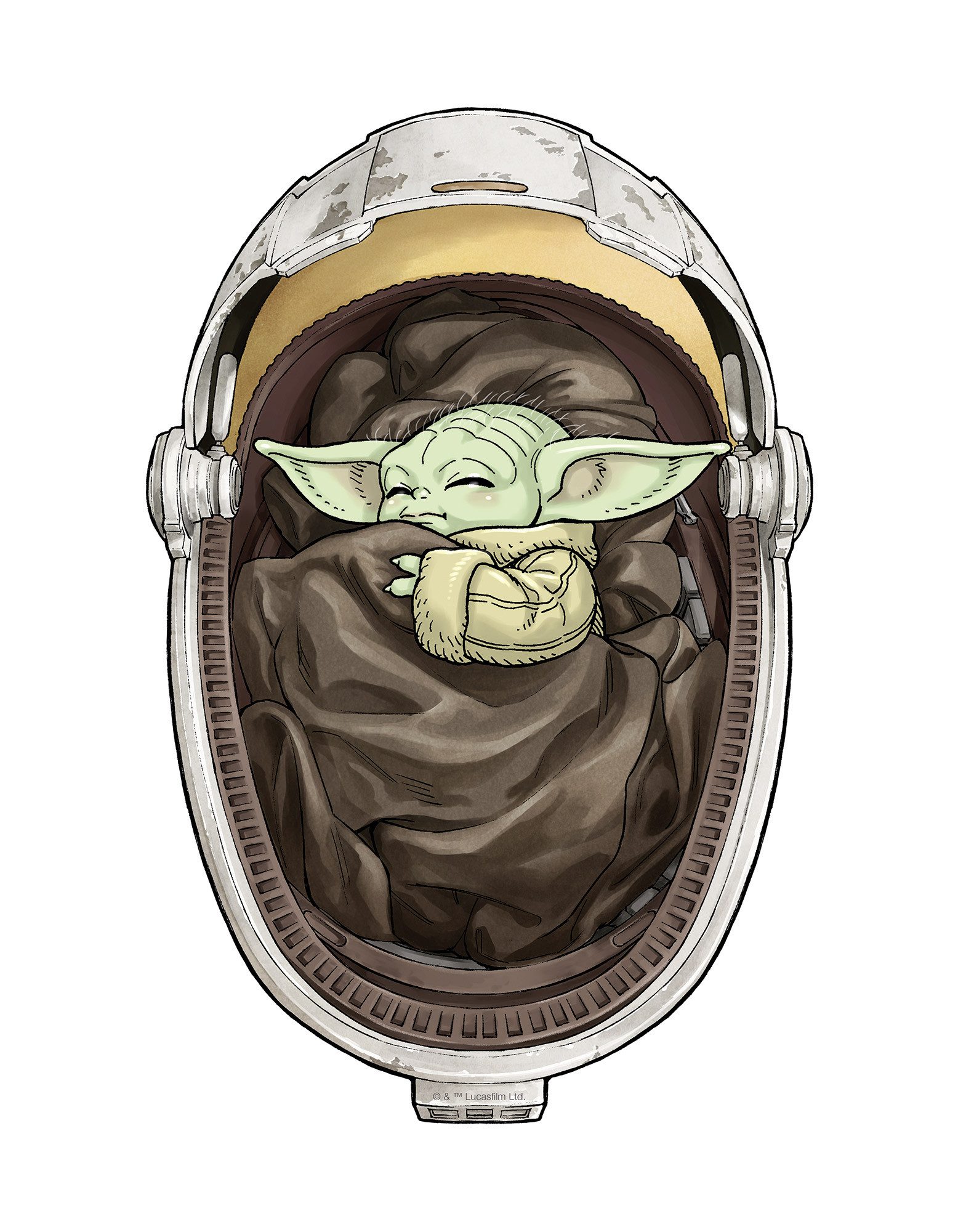 Komar Artprint op linnen Star Wars The Mandalorian Grogu Sleeping 300 x 280 cm (breedte x hoogte) - behang, vlies, woonkamer, slaapkamer (1 stuk)
