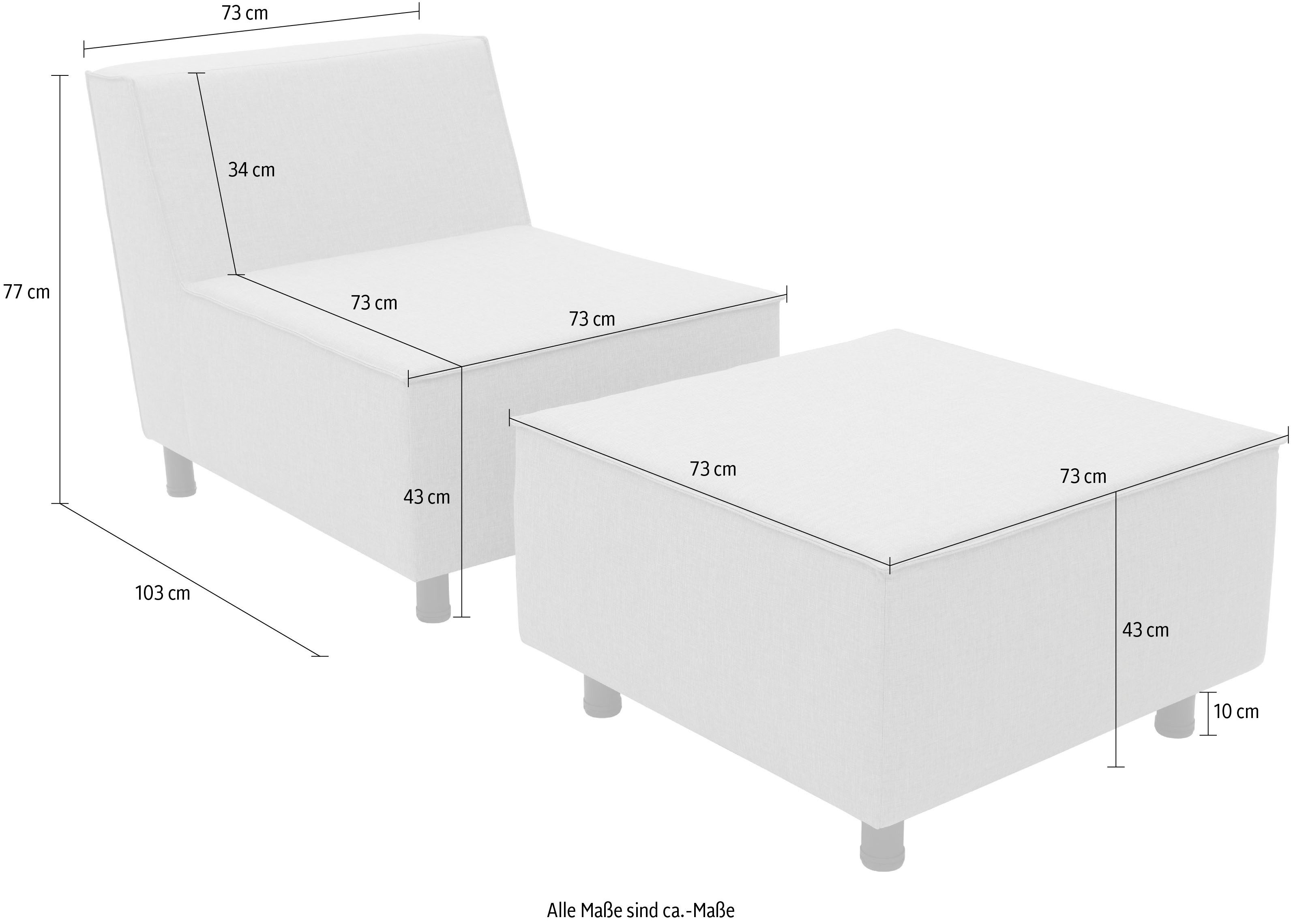 DOMO collection Sofaelement Sonna, individueel samen te stellen Enkele elementen voor terras, tuin en balkon, speciaal voor buiten