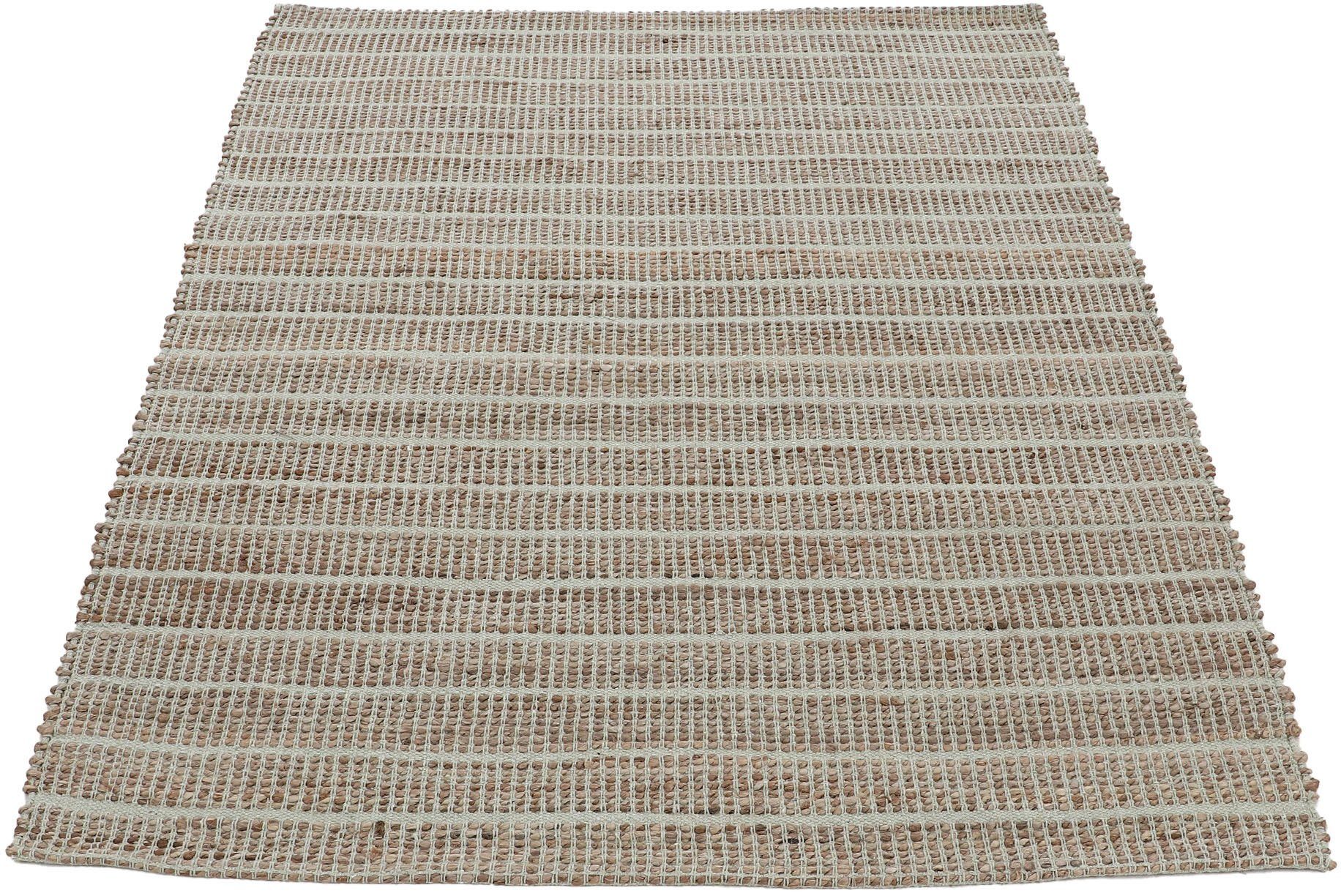 carpetfine Vloerkleed Lara Tweezijdig te gebruiken kleed van jute/katoen, woonkamer