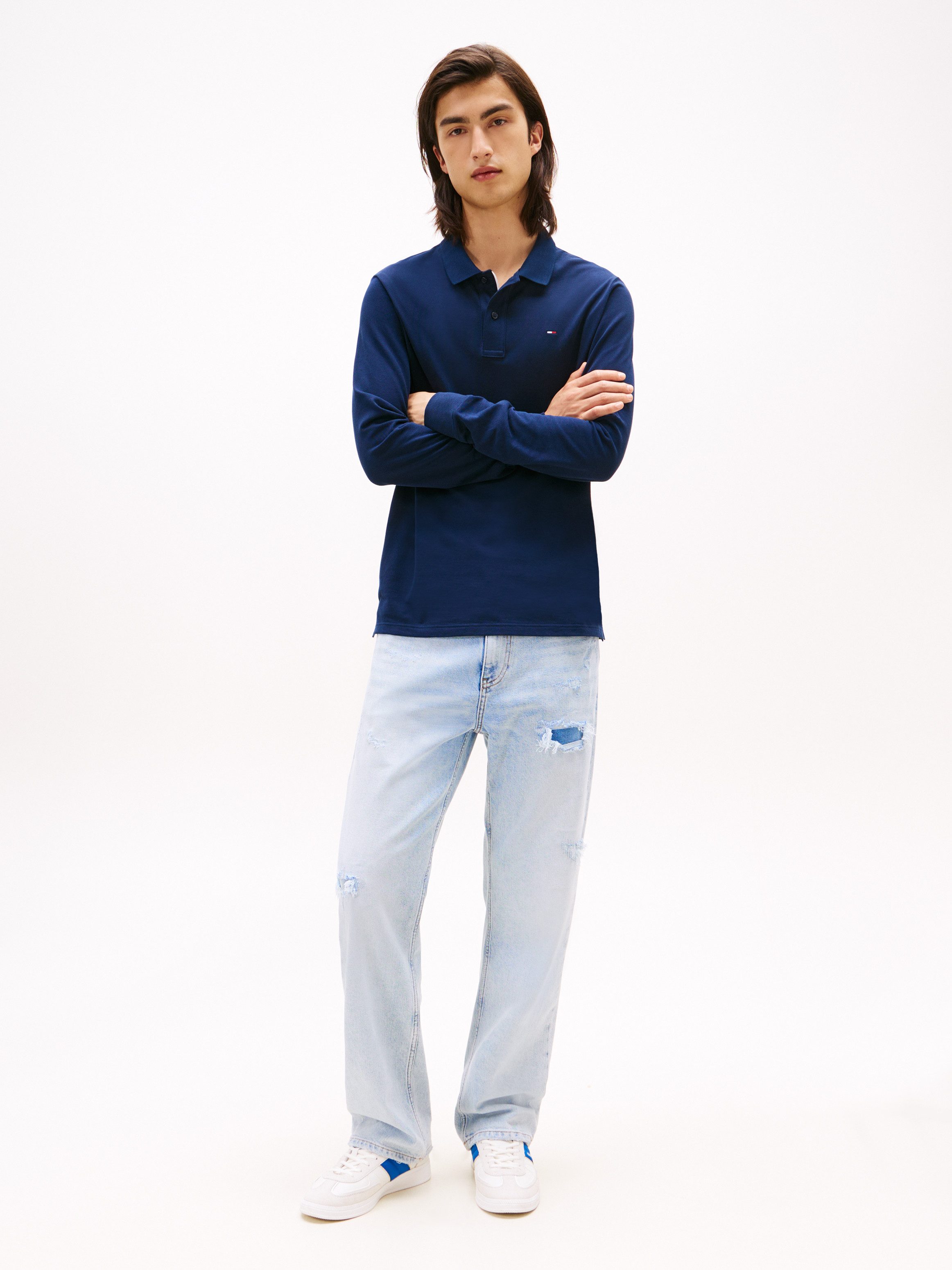 TOMMY JEANS Poloshirt TJM SLIM PLACKET POLO LS EXT