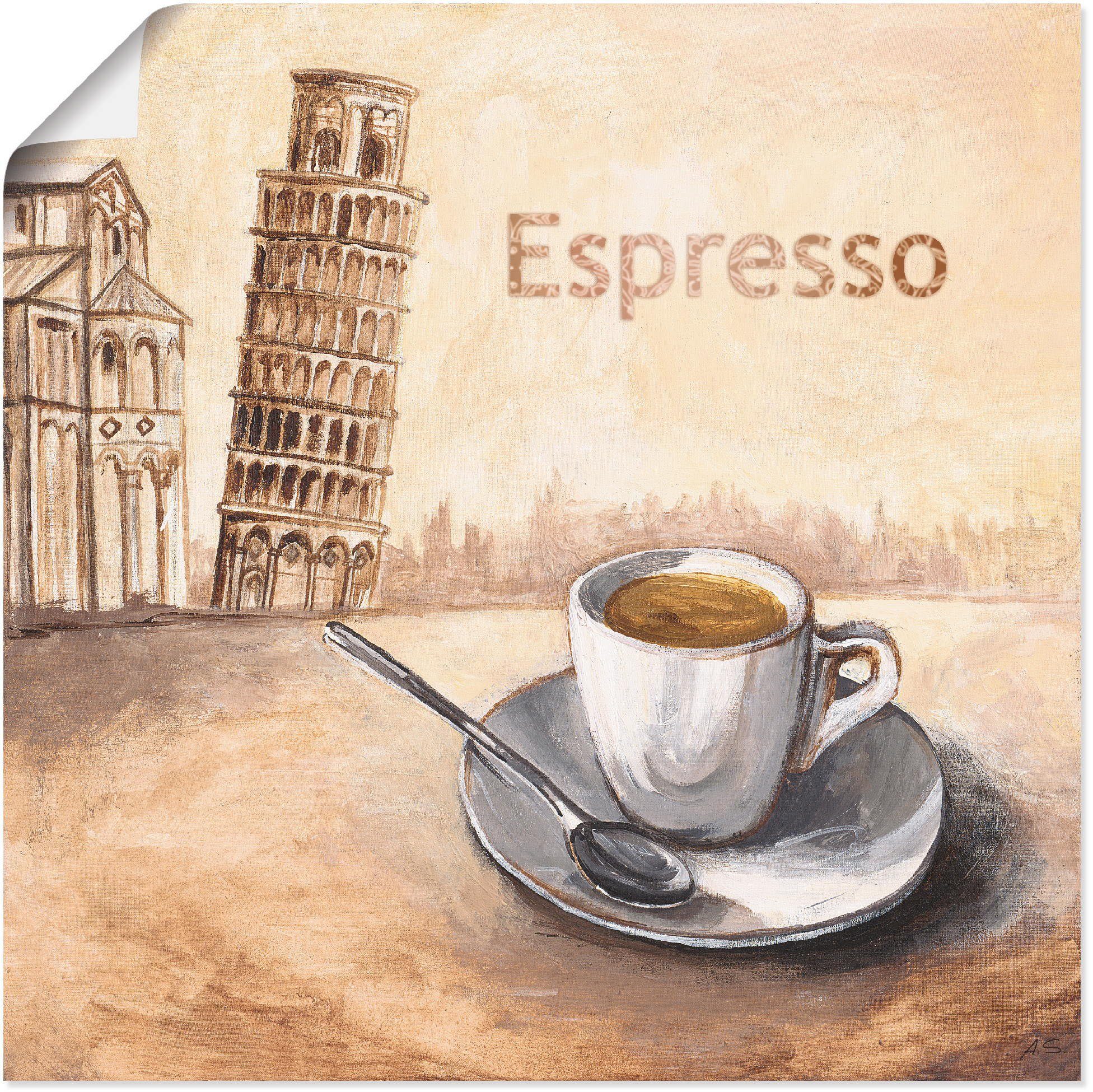 Artland Artprint Espresso in Pisa in vele afmetingen & productsoorten artprint van aluminium-artprin