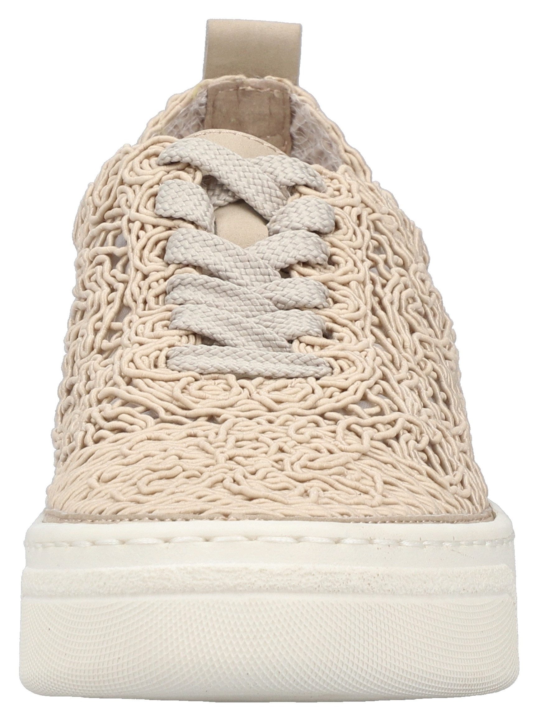 Rieker Plateausneakers , veterschoen, lage schoen in zomerse macramé-look