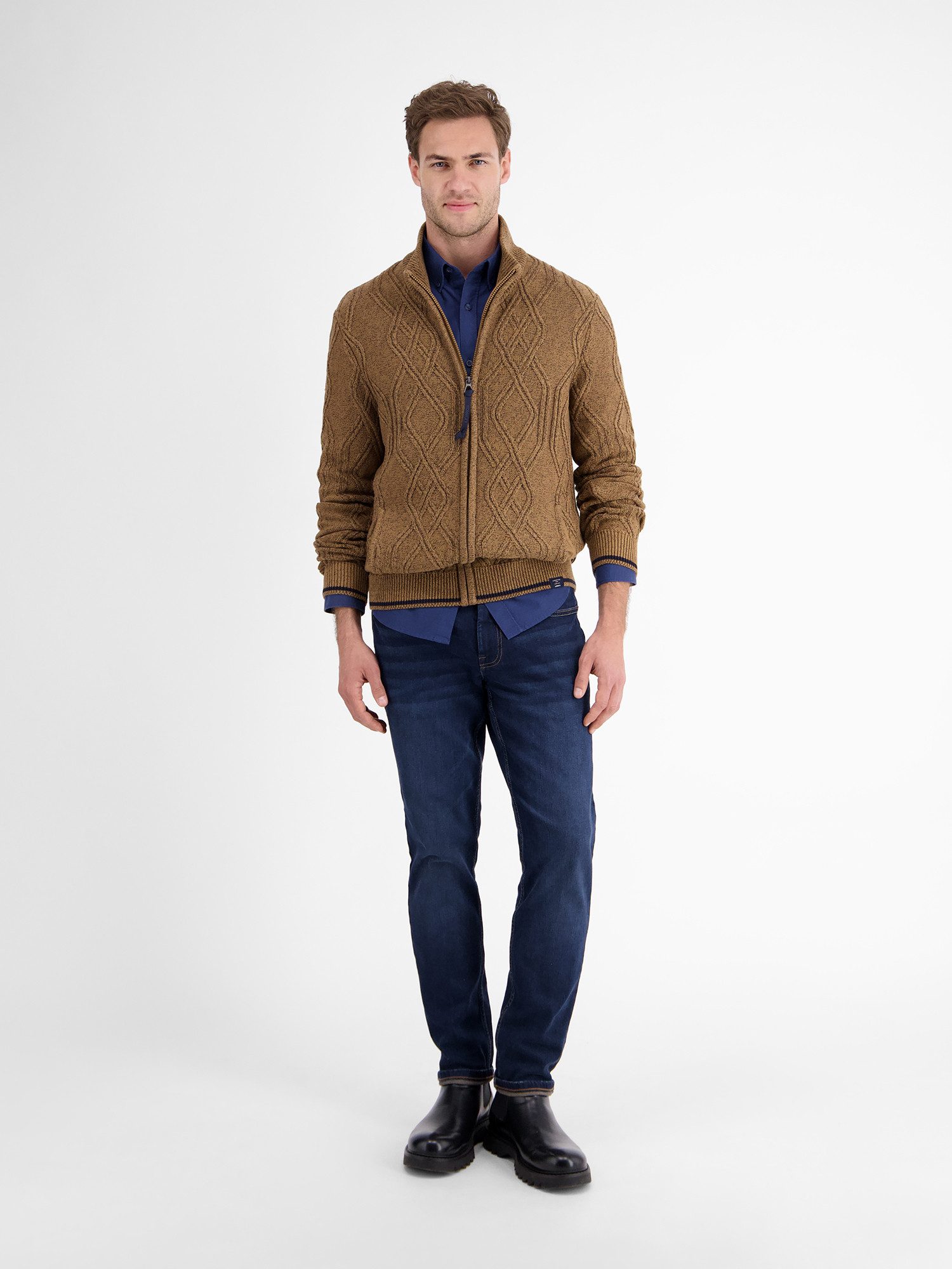 Lerros Vest LERROS Heren-vest met kabelpatroon