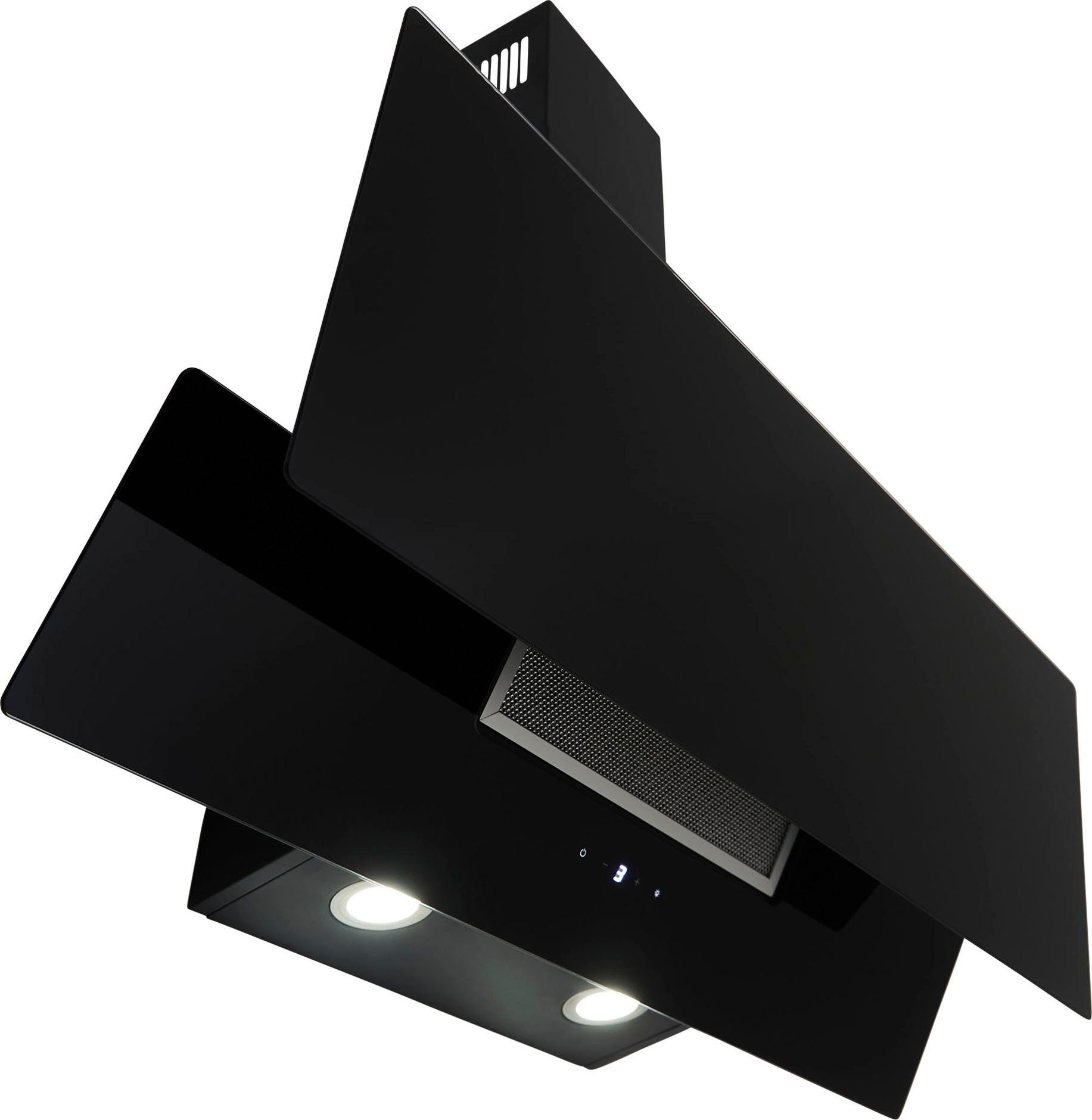 RESPEKTA Schuine wandkap CH 66038-90 90 cm, 3 vermogensniveaus, led-verlichting, geschikt voor afzuiging en recirculatie