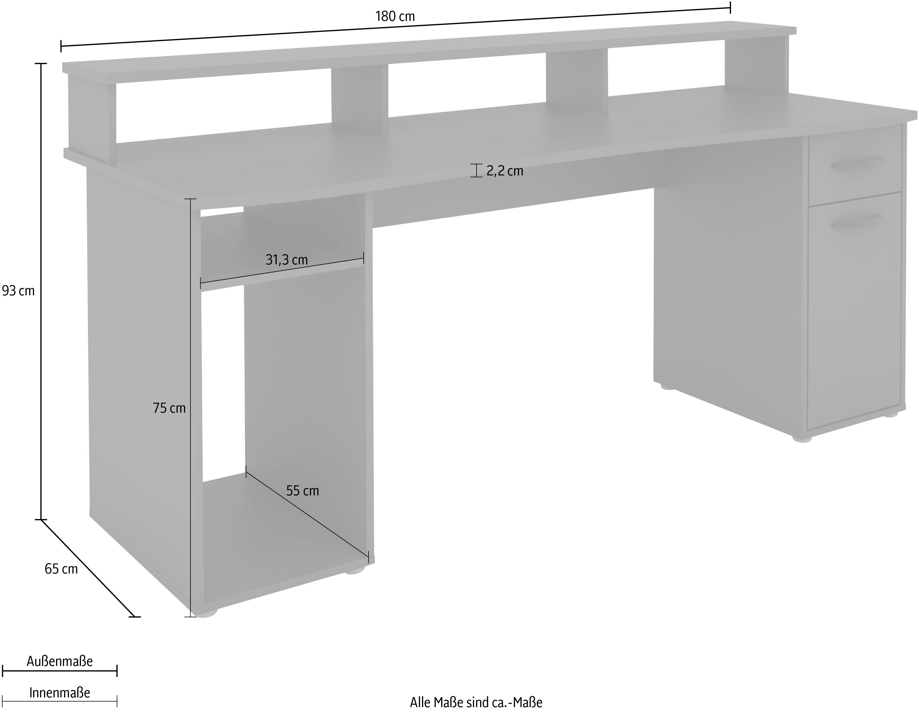 byLIVING Gamingtafel Fantastic met opzet, breedte 180 cm