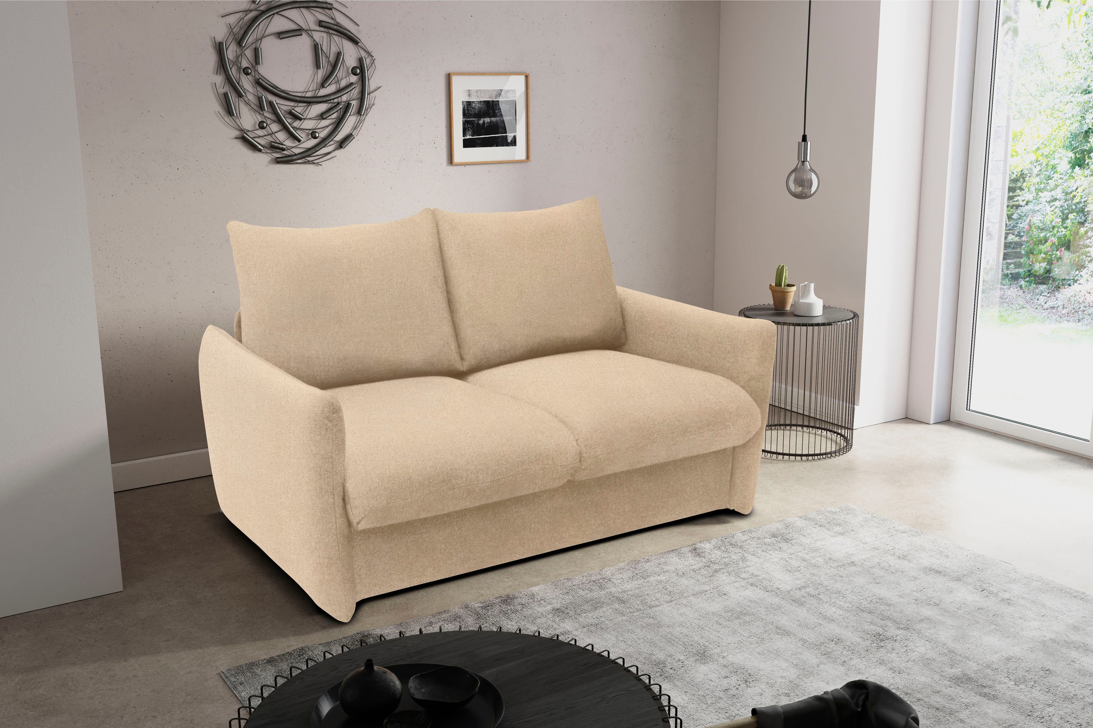 DOMO collection Slaapbank 700023 Slaapbank functie, binnenvering, 2-zits, stabiel ligoppervlak beige, slaapbanken