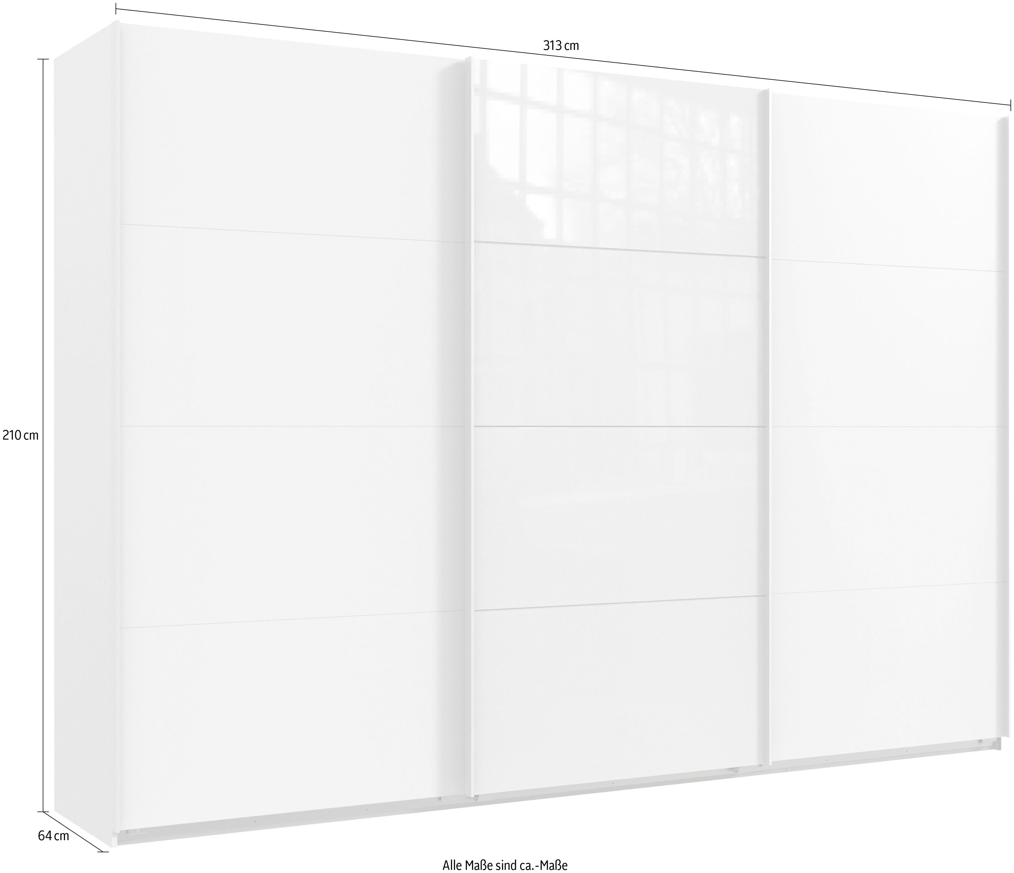 Wimex Zweefdeurkast Norderstedt Inclusief 2 stoffen dozen en 2 extra planken, met glasdeur