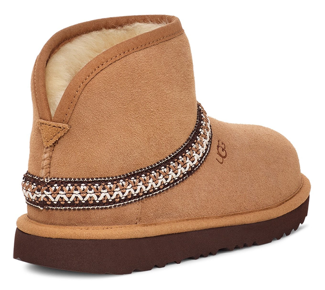 UGG Boots zonder sluiting CLASSIC MINI CRESCENT , instaplaarzen, hut schoen, winterschoen met lamsvelkraag