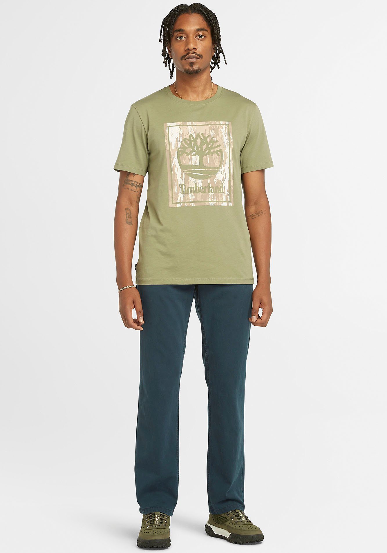 Timberland T-shirt STACK LOGO Camo Short Sleeve Tee