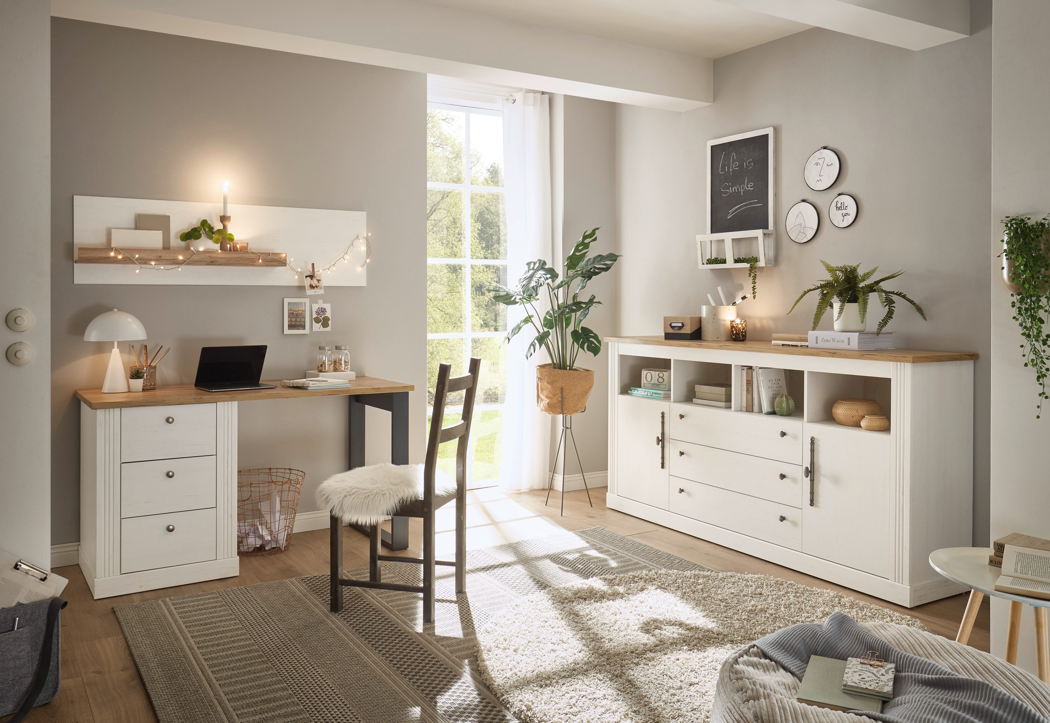 Home affaire Kantoormeubelset Westminster in romantische rustieke stijl, exclusief by otto kantoorsets wit