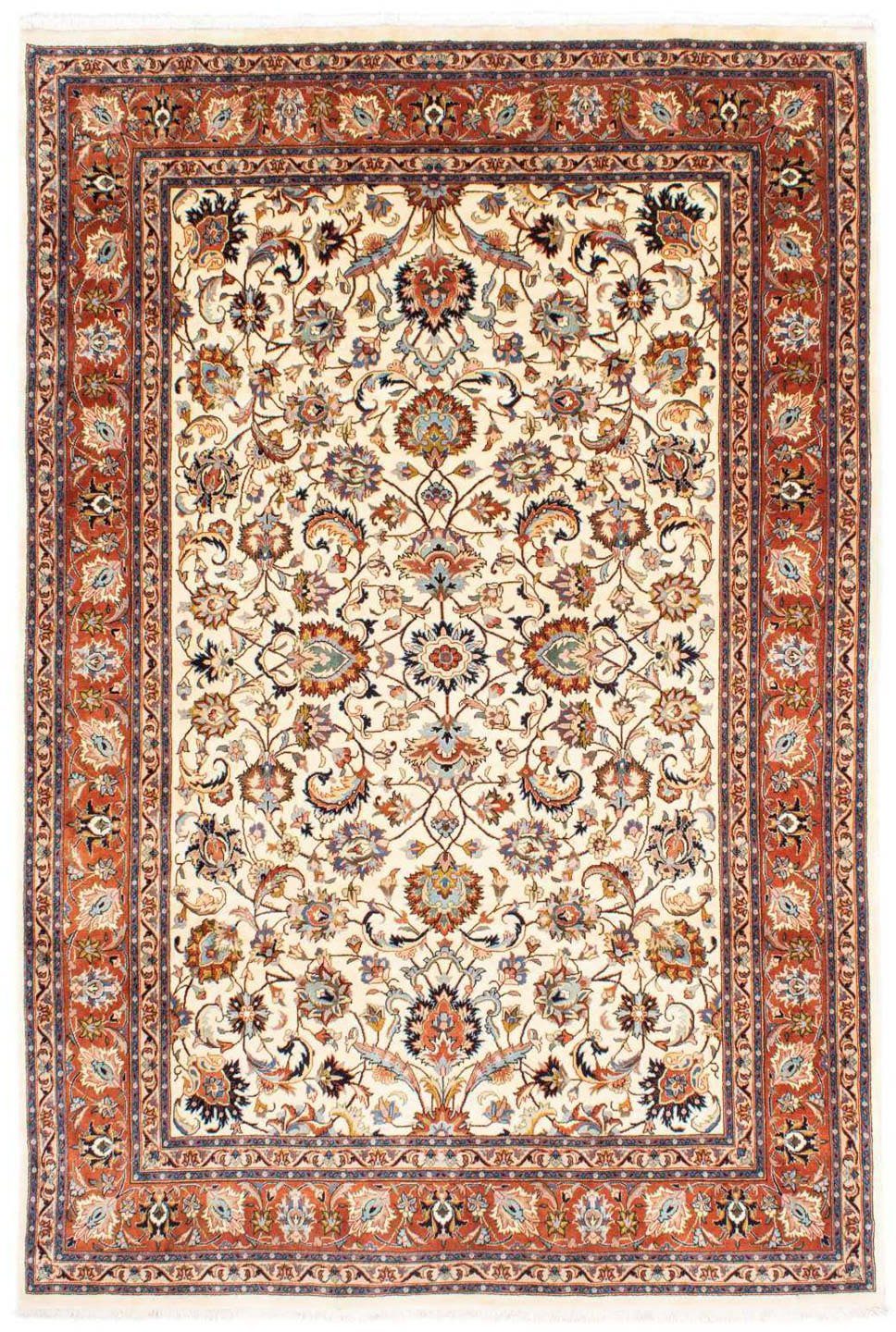 morgenland Wollen kleed Maschad medaillon rosso scuro 300 x 200 cm Uniek exemplaar met certificaat