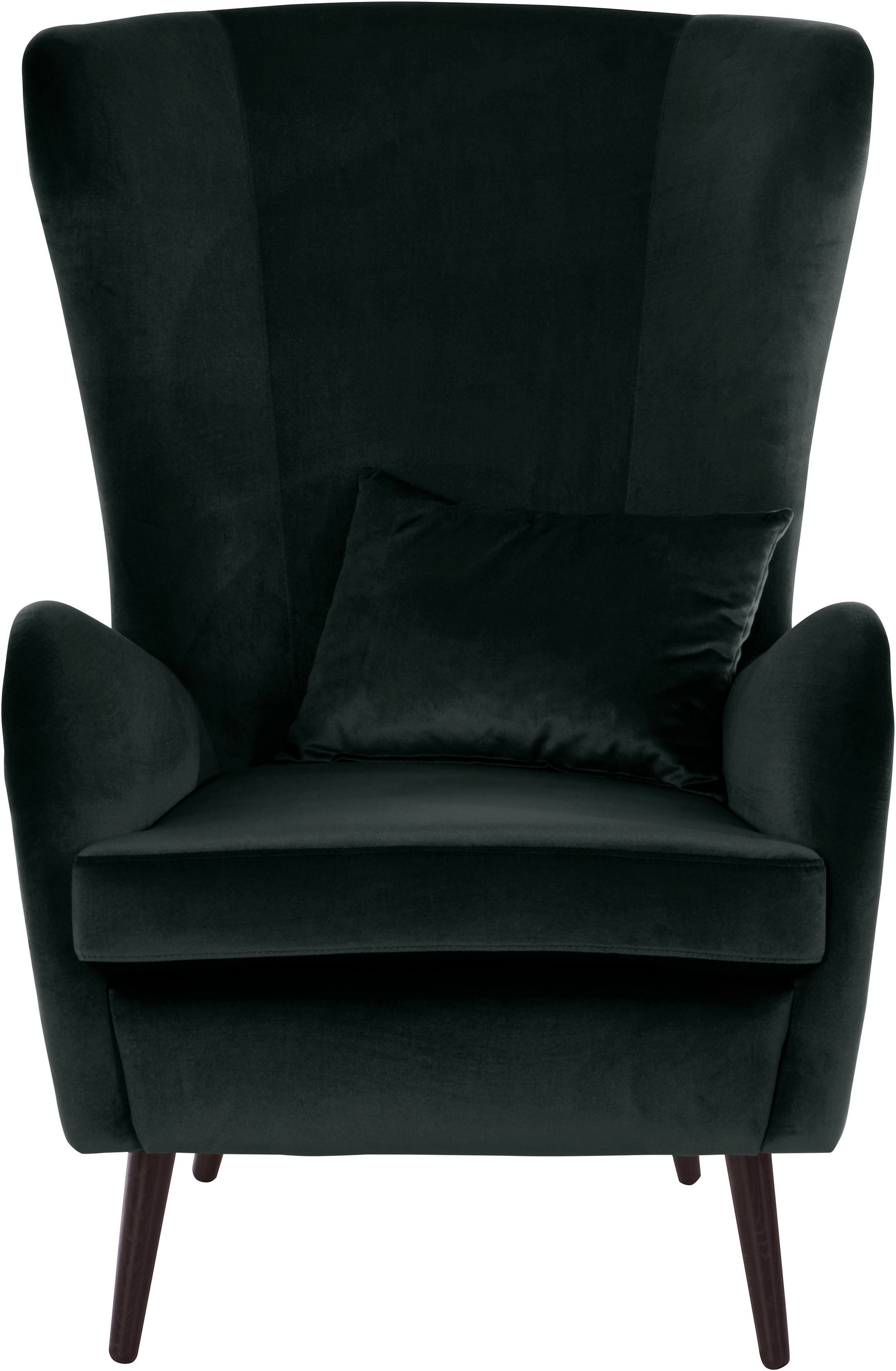 Guido Maria Kretschmer Home&Living Fauteuil Sallito, TV-stoel, oorfauteuil met Hocker, in veel stofkwaliteiten, ook in fluweelcord fauteuils groen