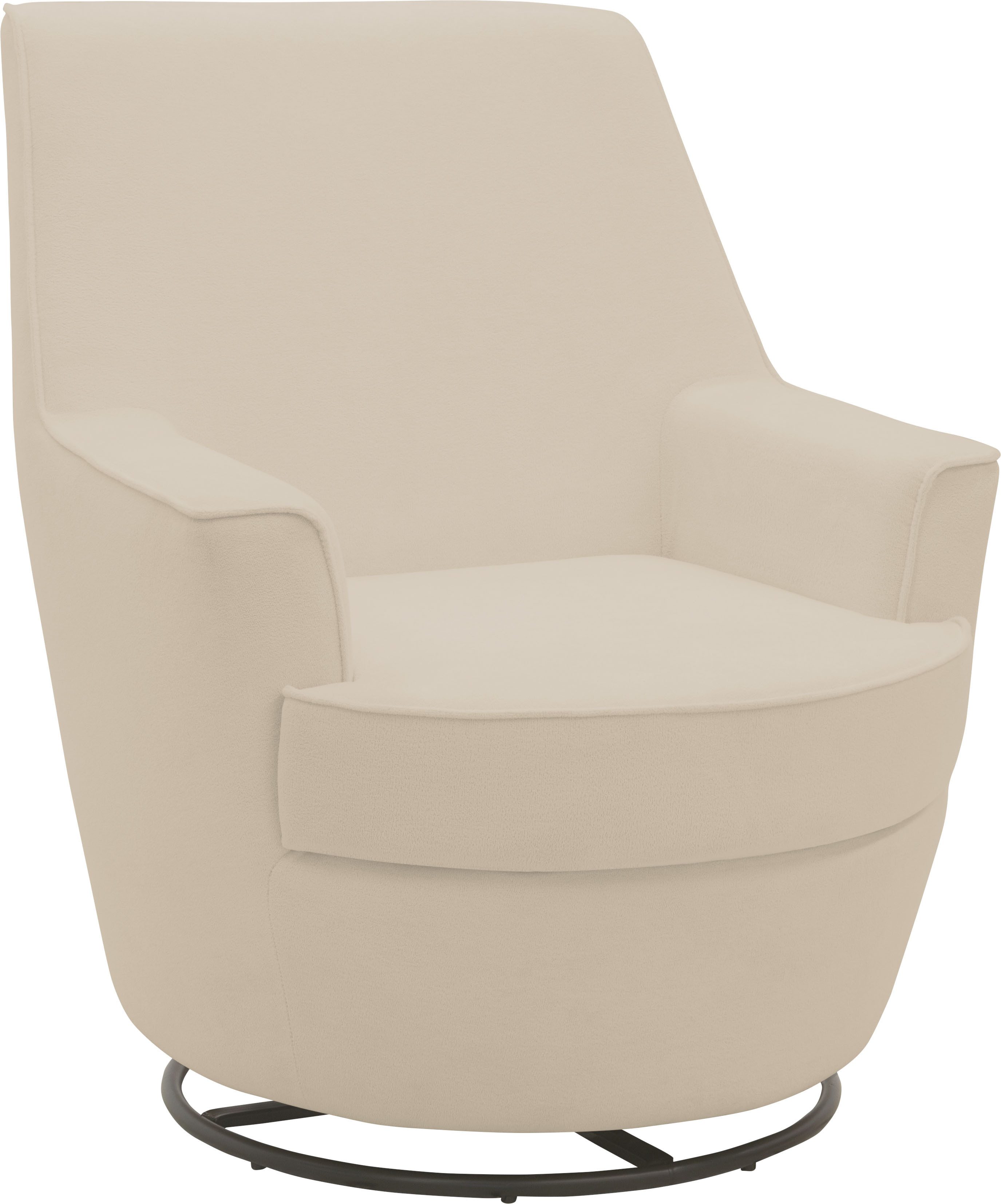 INOSIGN Draaibare fauteuil HETTY, draaistoel met schommelfunctie, leesstoel in cord en microvezel (1 stuk)