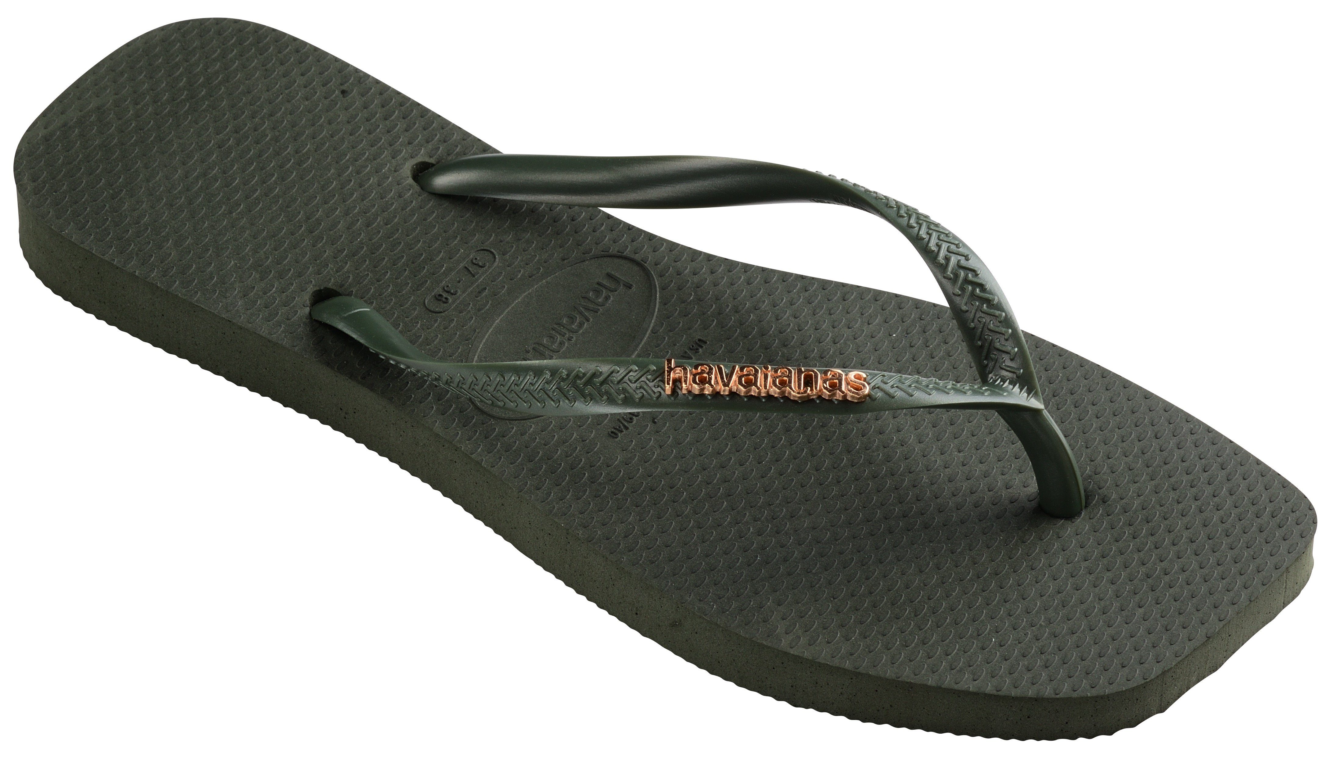 Havaianas Teenslippers SQUARE LOGO METALLIC , zomerschoen, slippers, poolslides met metallic bandjes