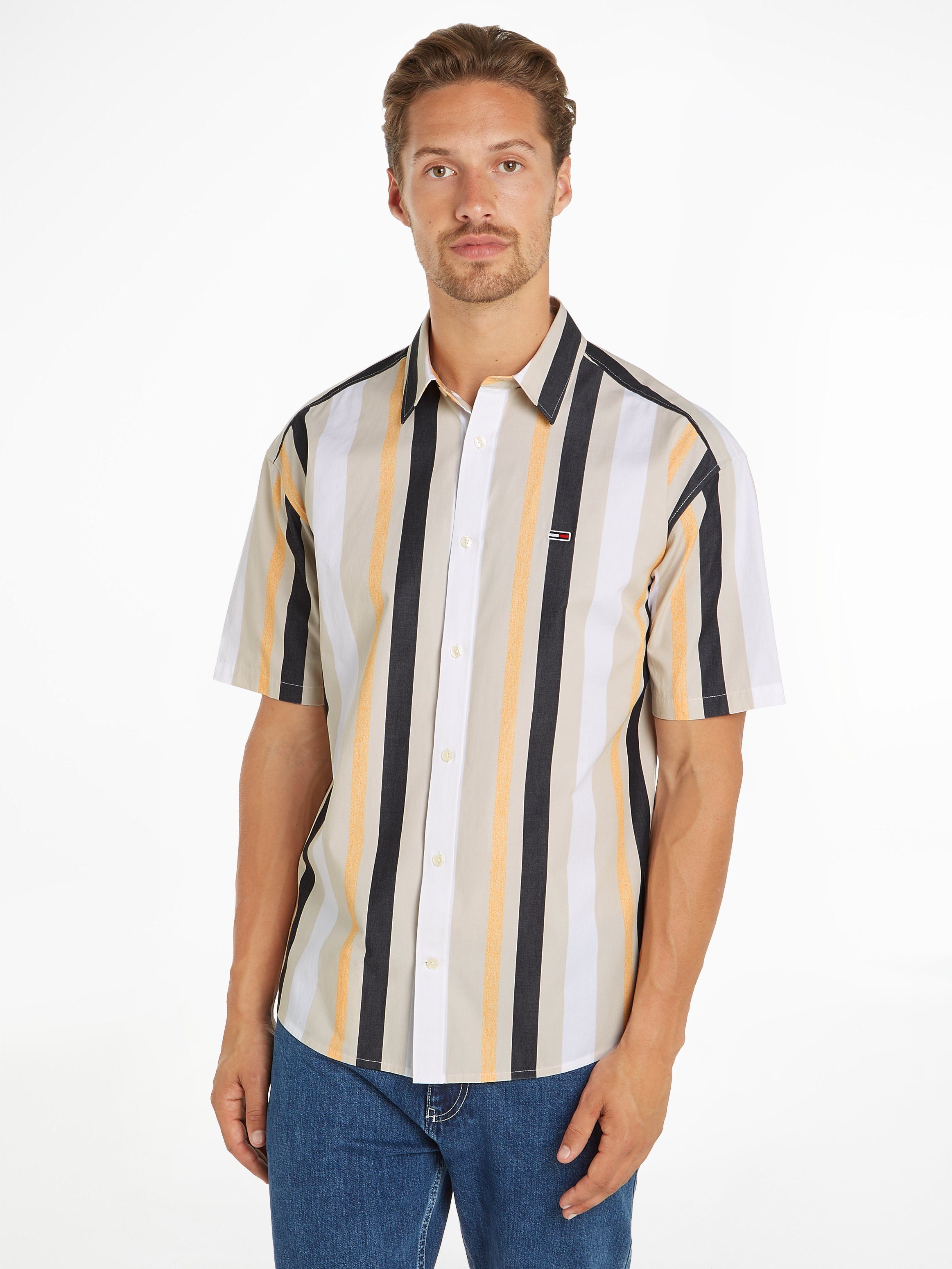 TOMMY JEANS Overhemd met korte mouwen TJM RLX STRIPES SHIRT met veelkleurige strepen