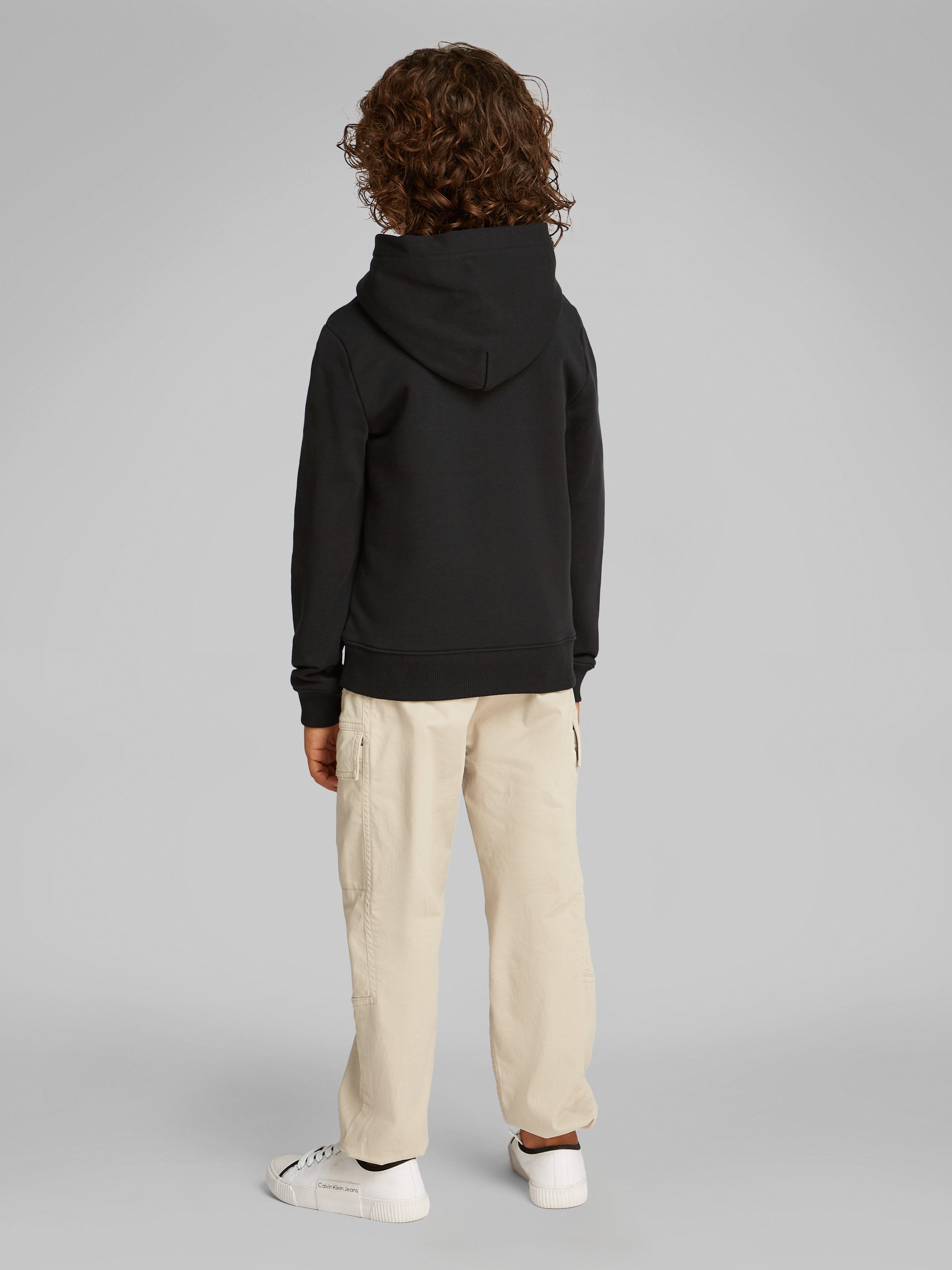 Calvin Klein Hoodie INST. LOGO REG. TERRY HOODIE voor kinderen tot 16 jaar en met logo-opdruk