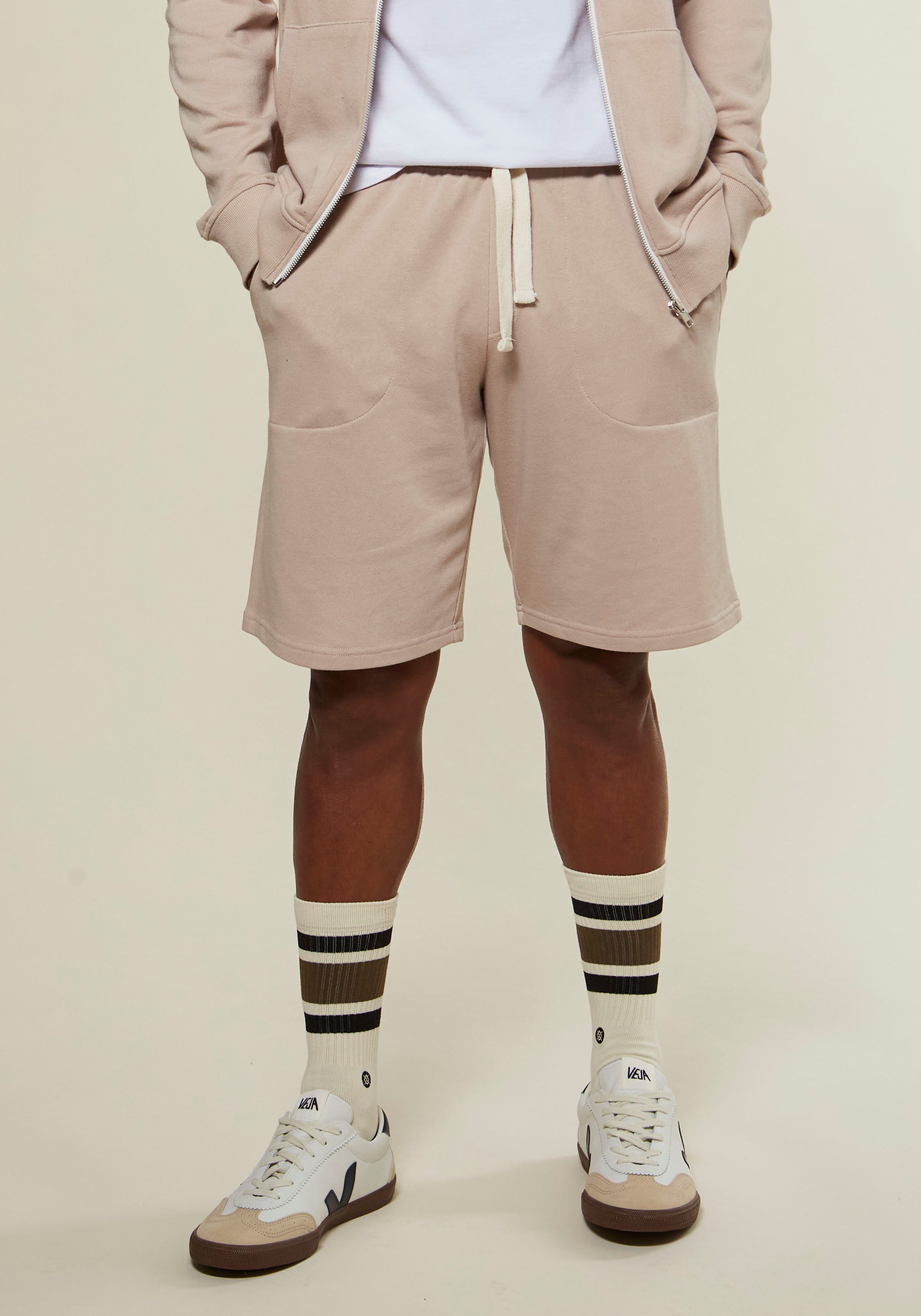 KangaROOS Sweatshort , zijvakken, contrasterende banden heren sportshorts maat L (52/54) beige