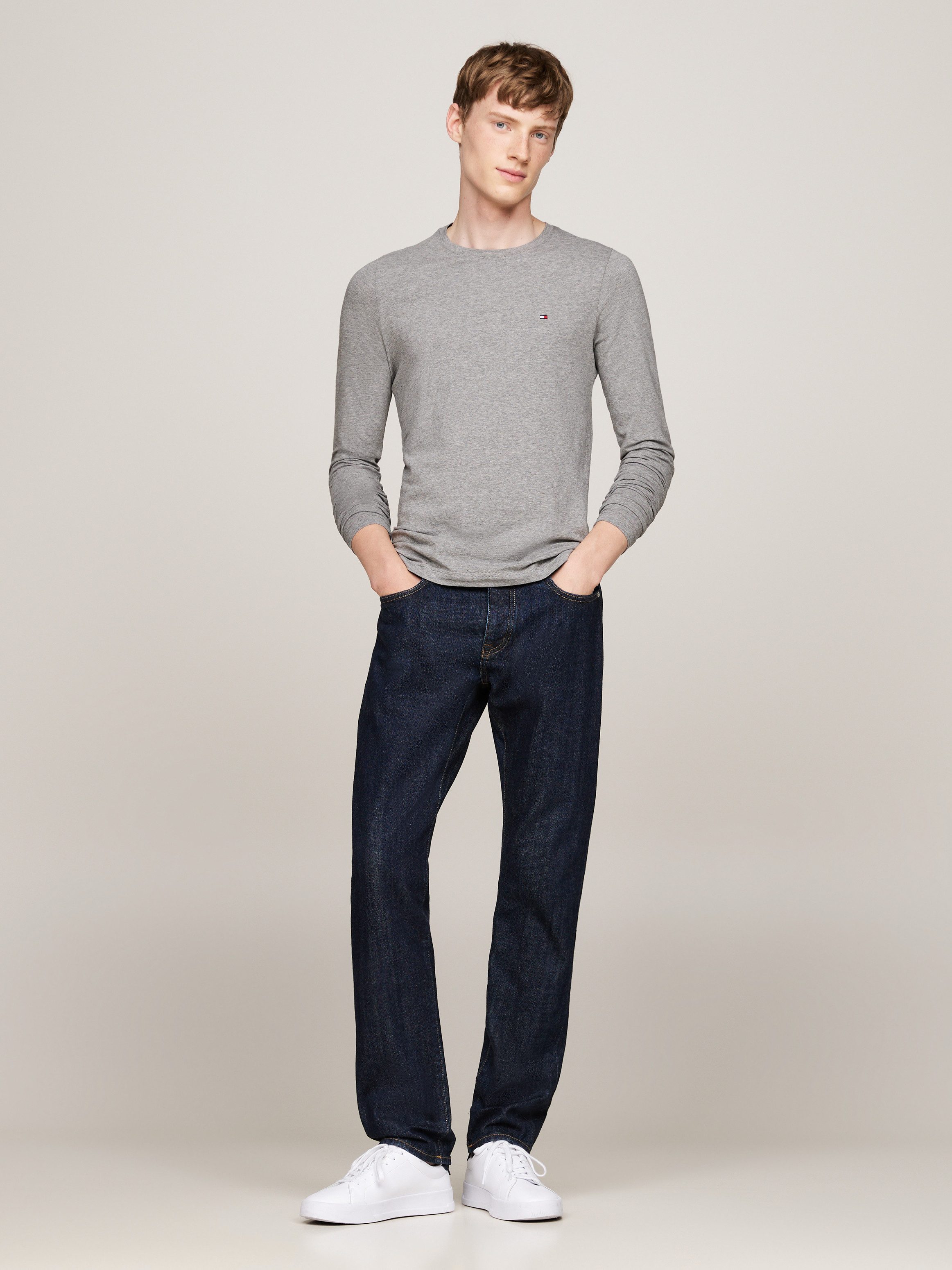 Tommy Hilfiger Shirt met ronde hals STRETCH SLIM FIT LONG SLEEVE TEE