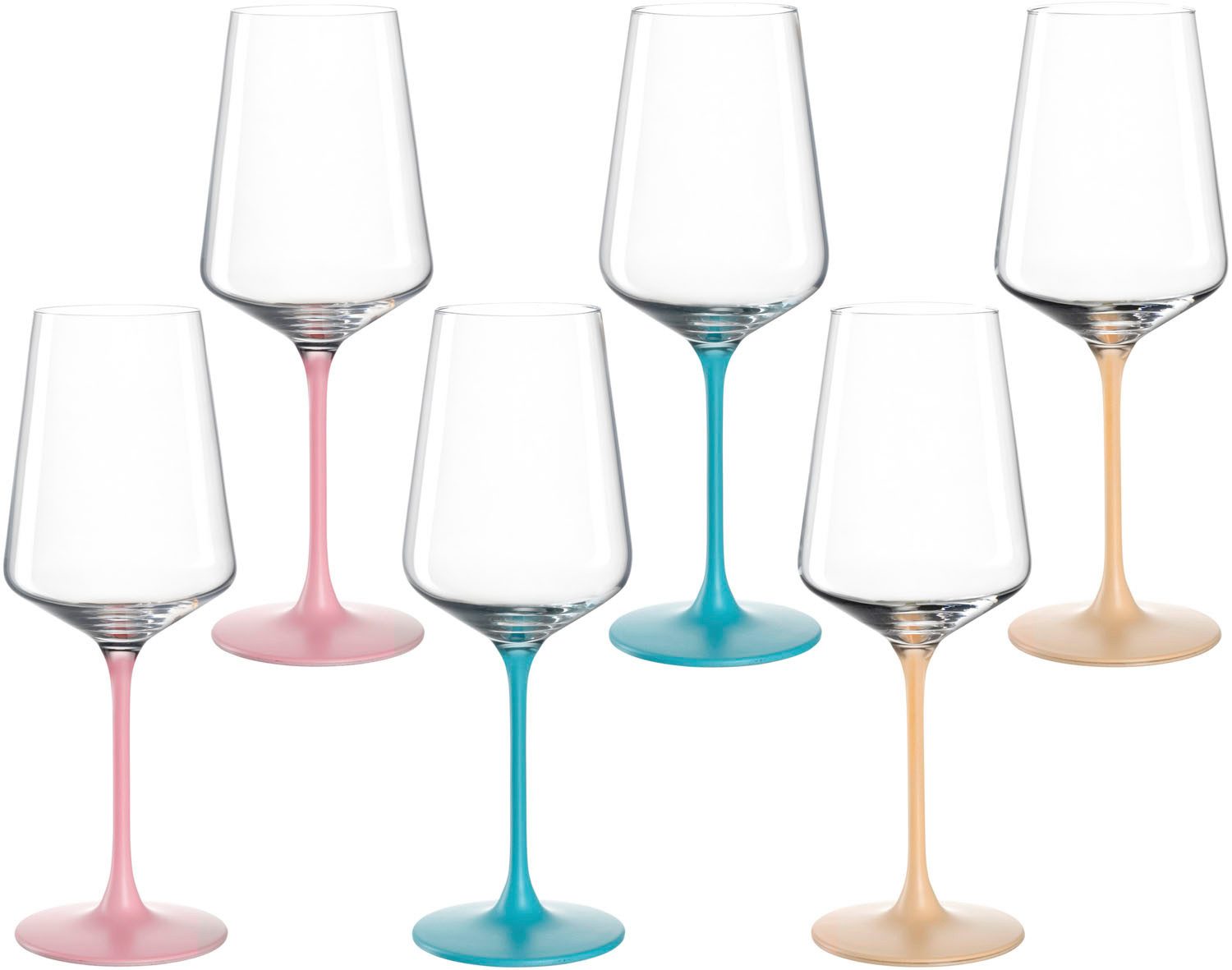 LEONARDO Wijnglas Kelchglas BRERA, 400 ml, gekleurd assorti, 6-delig set (set)