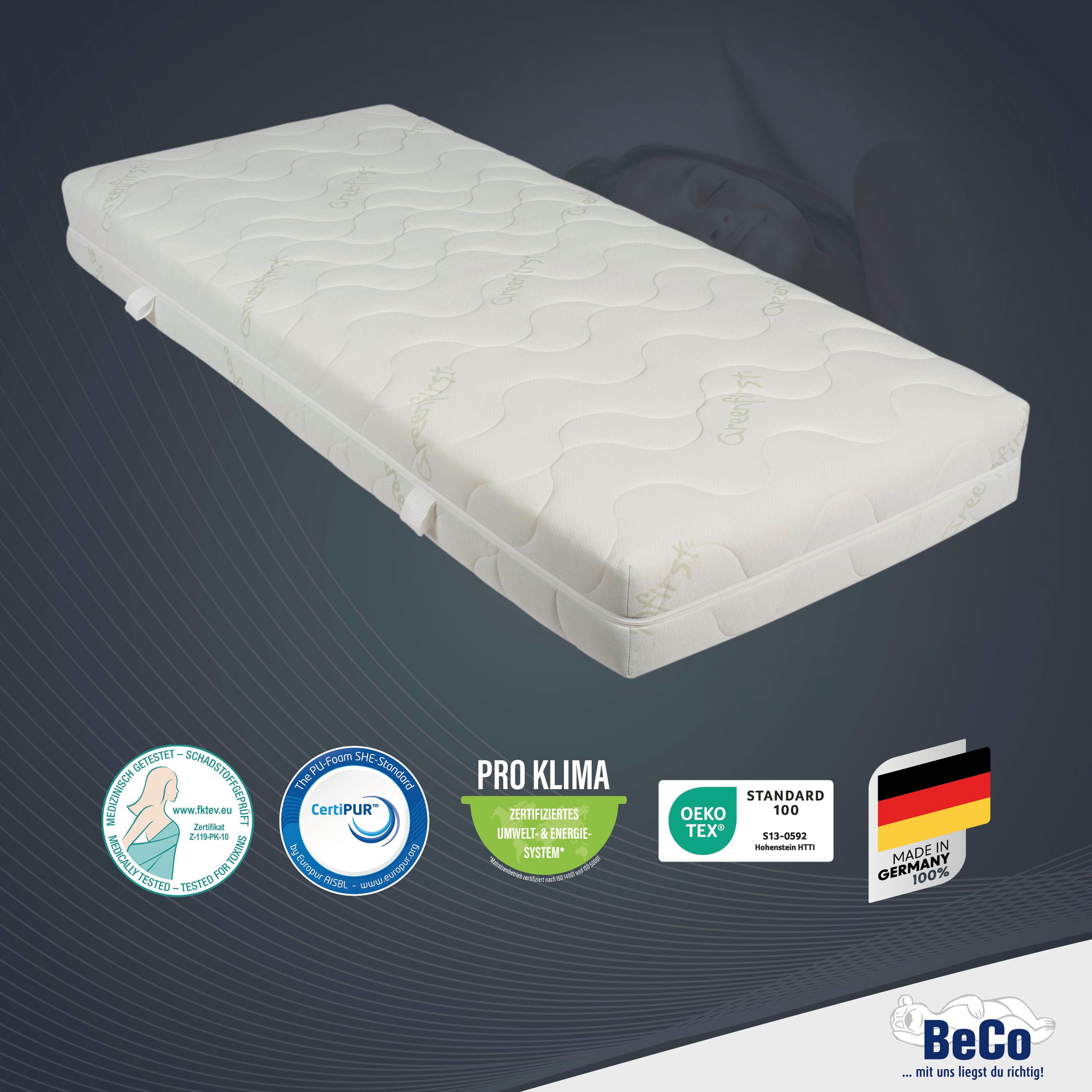 Beco Pocketveringsmatras GUMO TFK comfortabele matras in 90x200, 140x200 cm en andere afm hoogte 22 cm