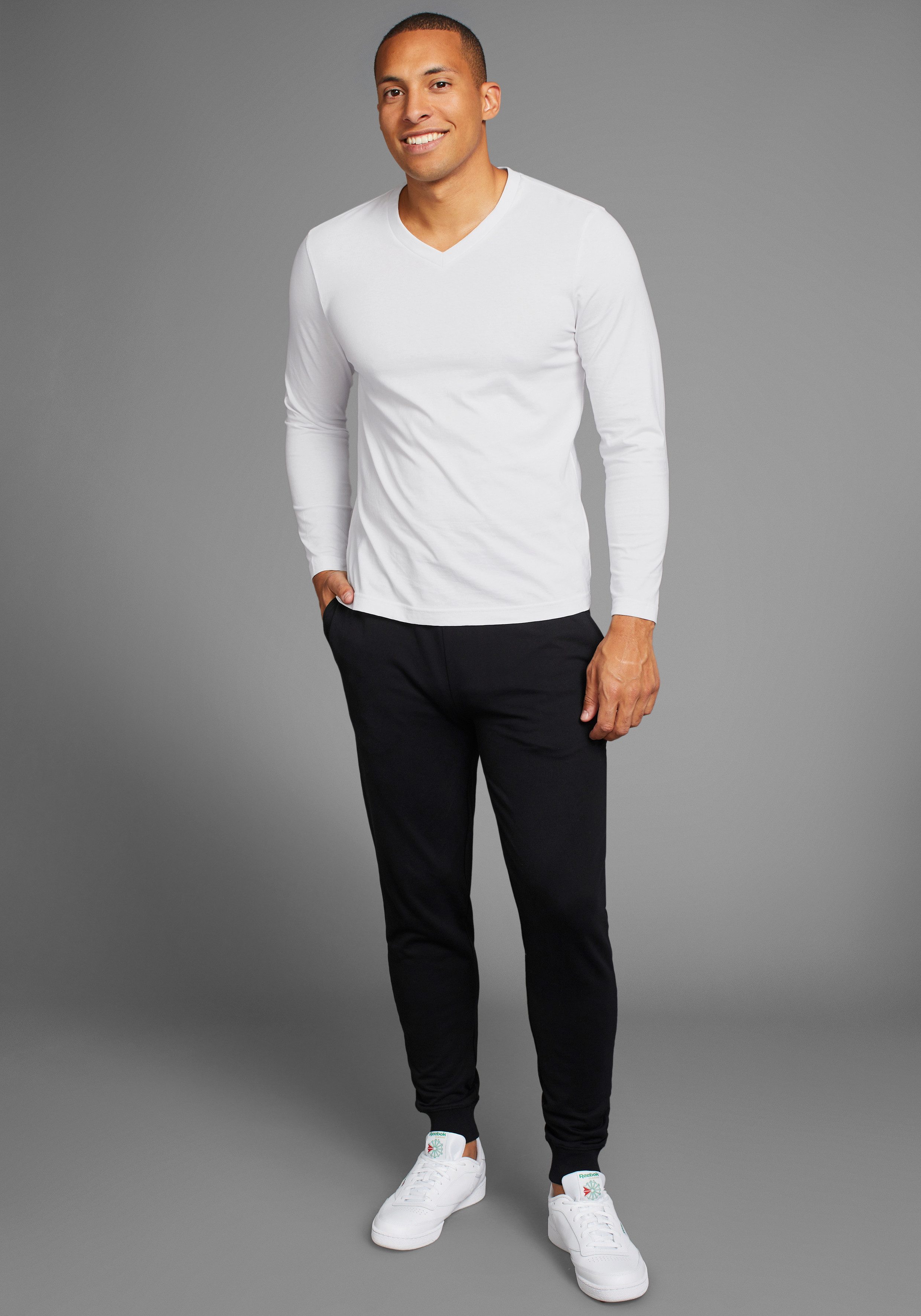 Man's World Shirt met lange mouwen Circular Collection ook voor onderkleding (set, 2-delig, 2 stuks)