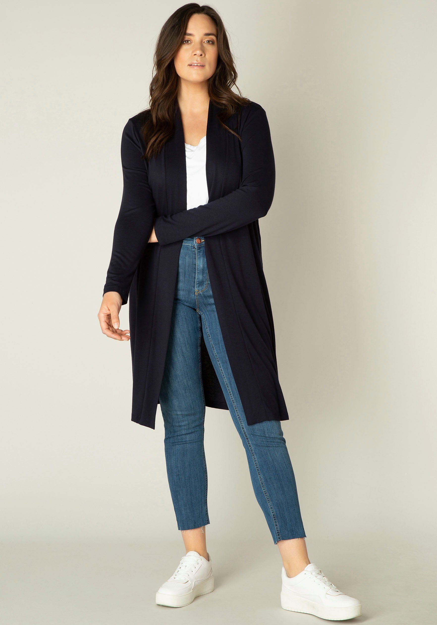Base Level Curvy Lang vest Ayla Long Ruimvallende, zachte tricotkwaliteit