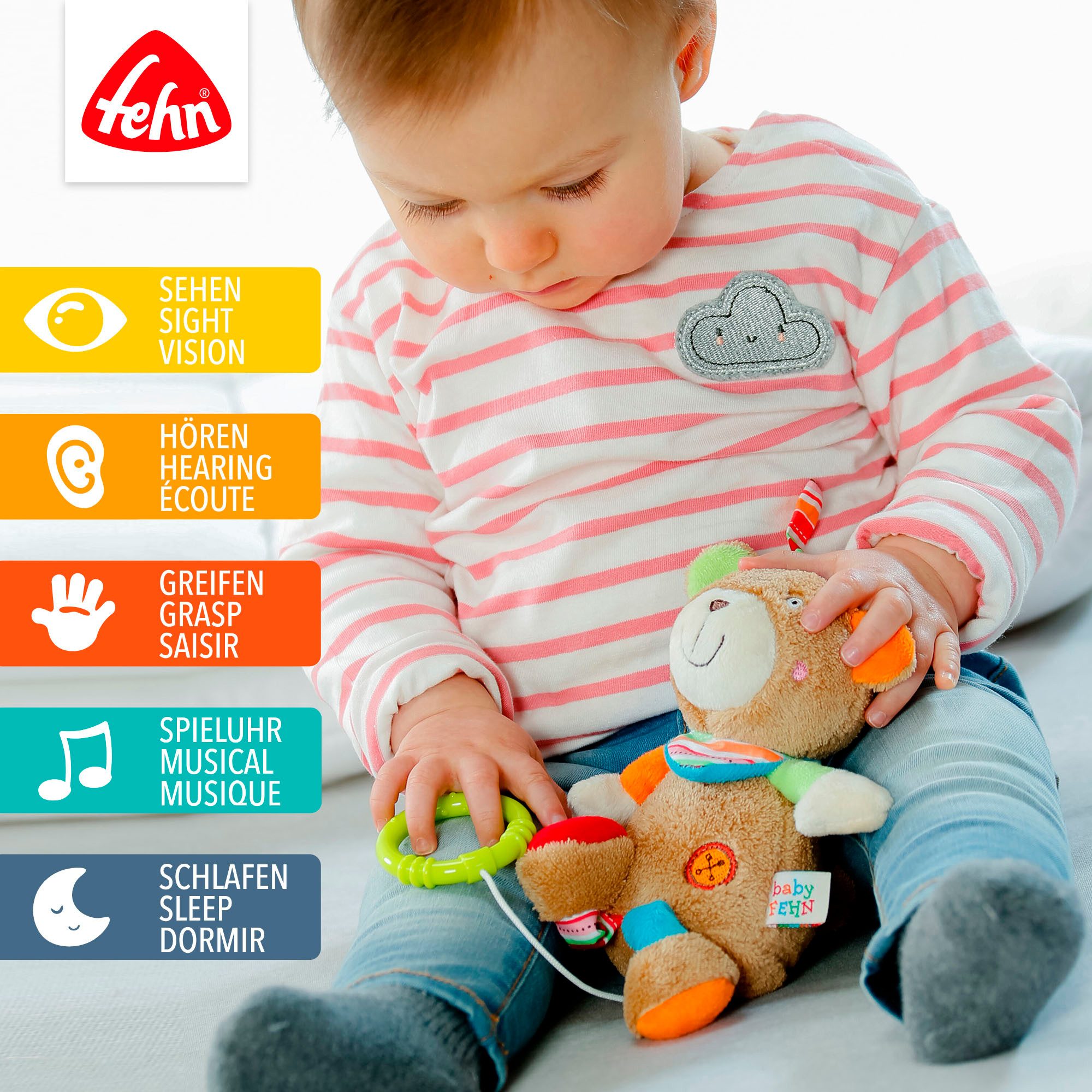 Fehn Speeldoosje Classic Stars, teddybeer met uitneembare speeldoos