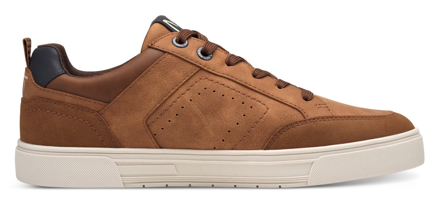 Marco Tozzi Plateausneakers , vrijetijdsschoen, lage schoen, veterschoen met perforatie en sierstiksels