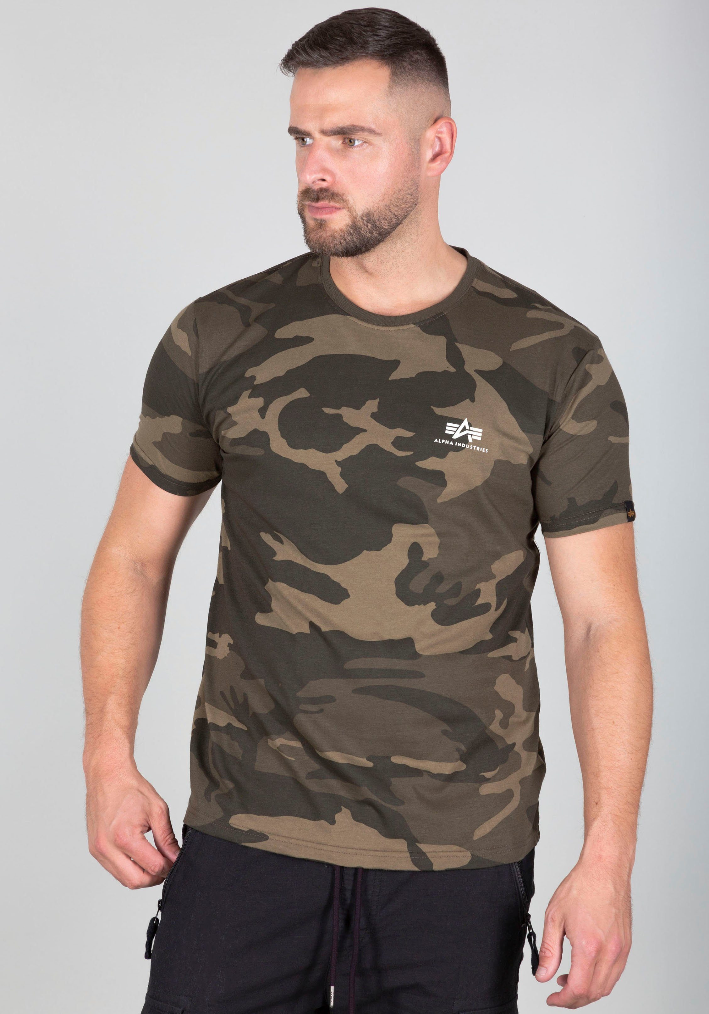 Alpha Industries Shirt met ronde hals BASIC T SMALL LOGO heren ronde hals maat L groen