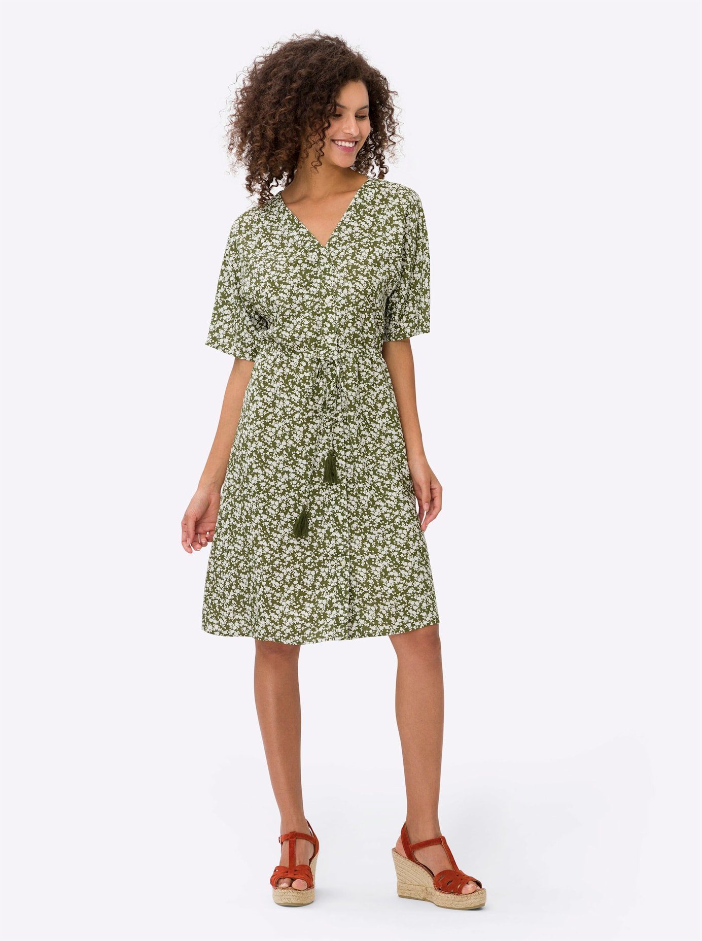 heine Gedessineerde jurk dames jurken met print maat 46 groen