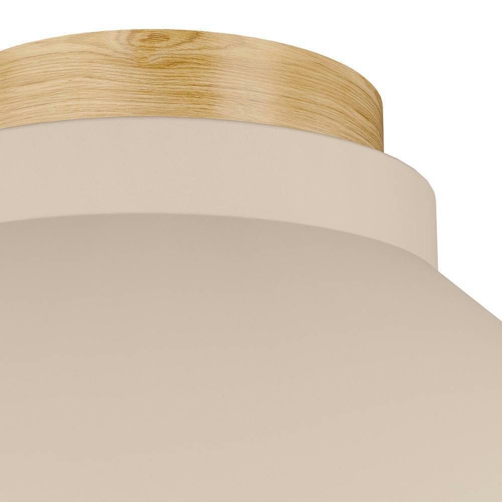 EGLO Plafondlamp MOHARRAS Plafondlamp, FSC100HB, hout in natuur en metaal in zandkleur, E27 (1 stuk)