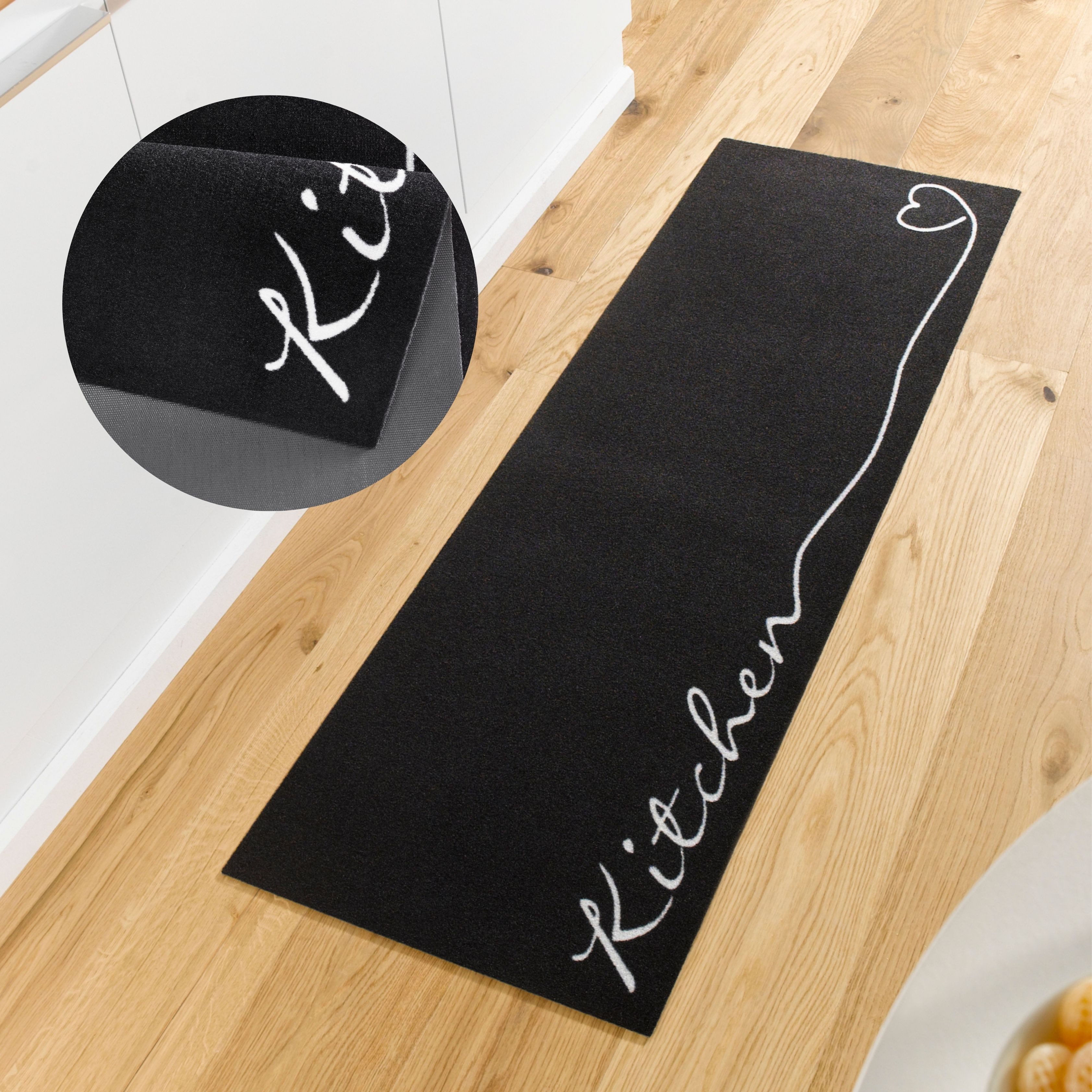 HANSE Home Keukenloper Kitchen hart Loper, antislip, keukenkleed, keuken, vloerkleed, gemakkelijk in onderhoud laagpolige vloerkleden maat 50x150 cm