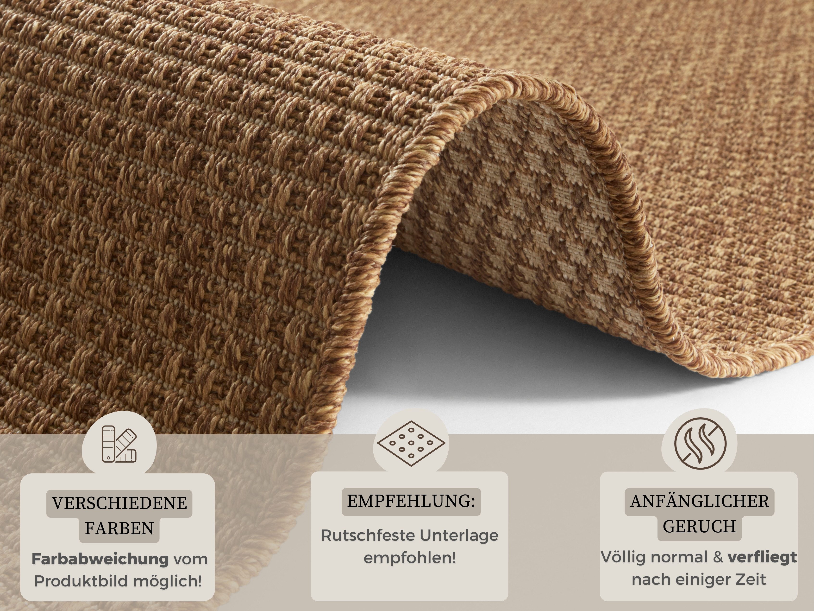 HANSE Home Loper Nature 600 Platweefsel, in- & outdoor, antislip, hal, keuken, tuin, terras