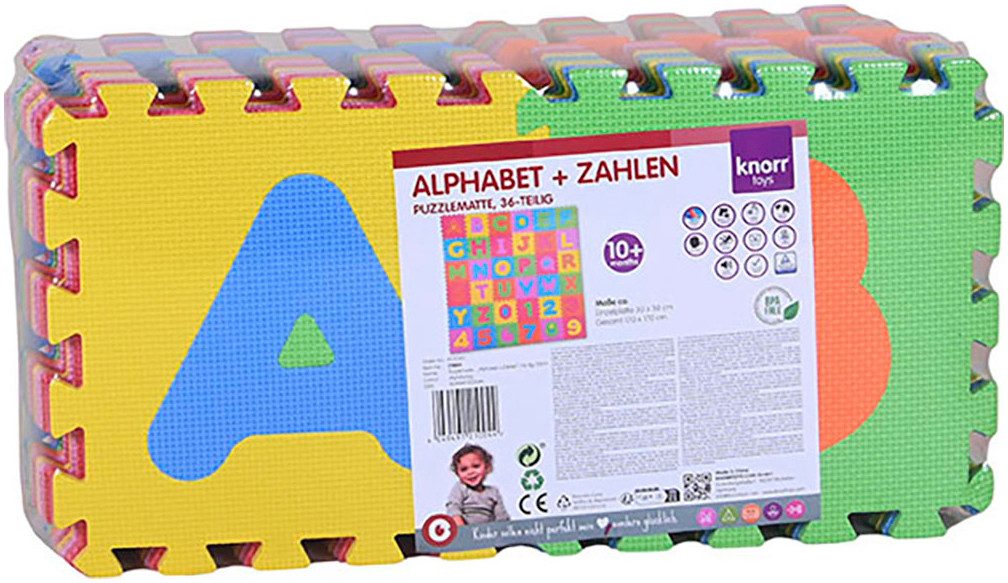 Knorrtoys® Puzzel Cijfers en letters Puzzelmat, vloerpuzzel