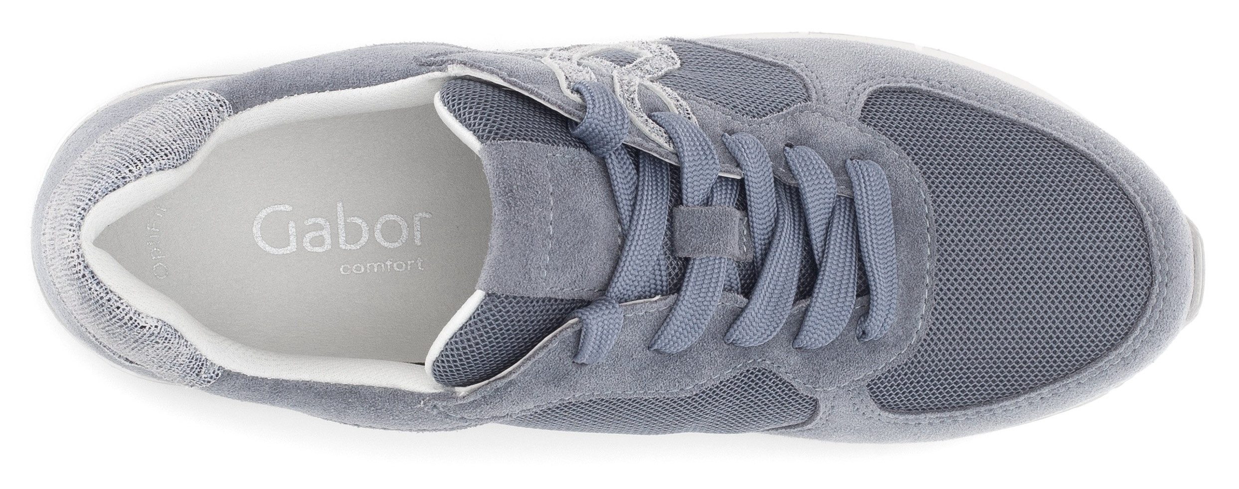 Gabor Sneakers met sleehak Florence , vrijetijdsschoen, lage schoen, veterschoen in comfortwijdte g (=breed)