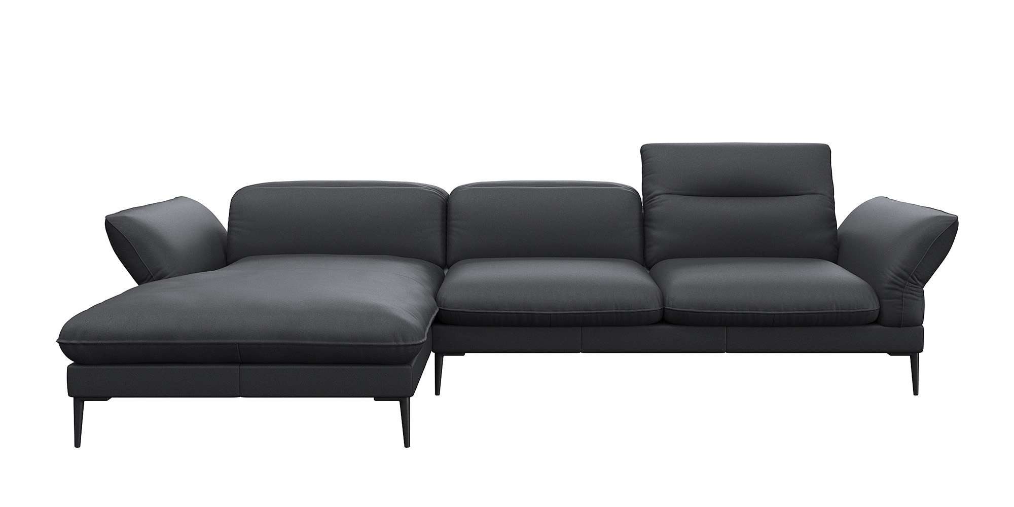 FLEXLUX Hoekbank Salino, functionele bank met recamiere, relaxbank, hoekbank Bank met arm- en hoofdeinde verstellingen, koudschuim & staalgolven