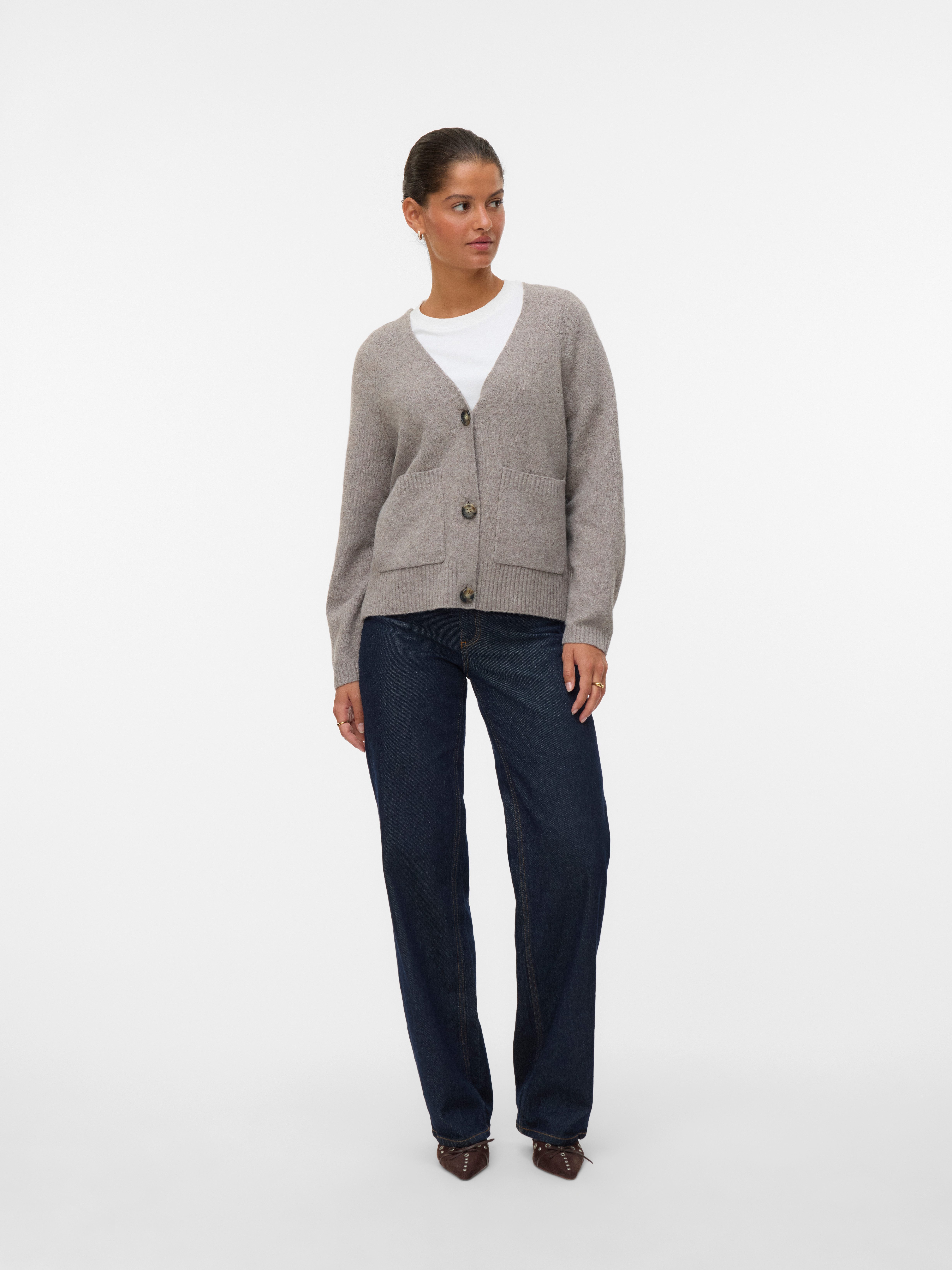 Vero Moda Vest VMBOOM LS V-NECK BUTTON CARDIGAN GA NOOS