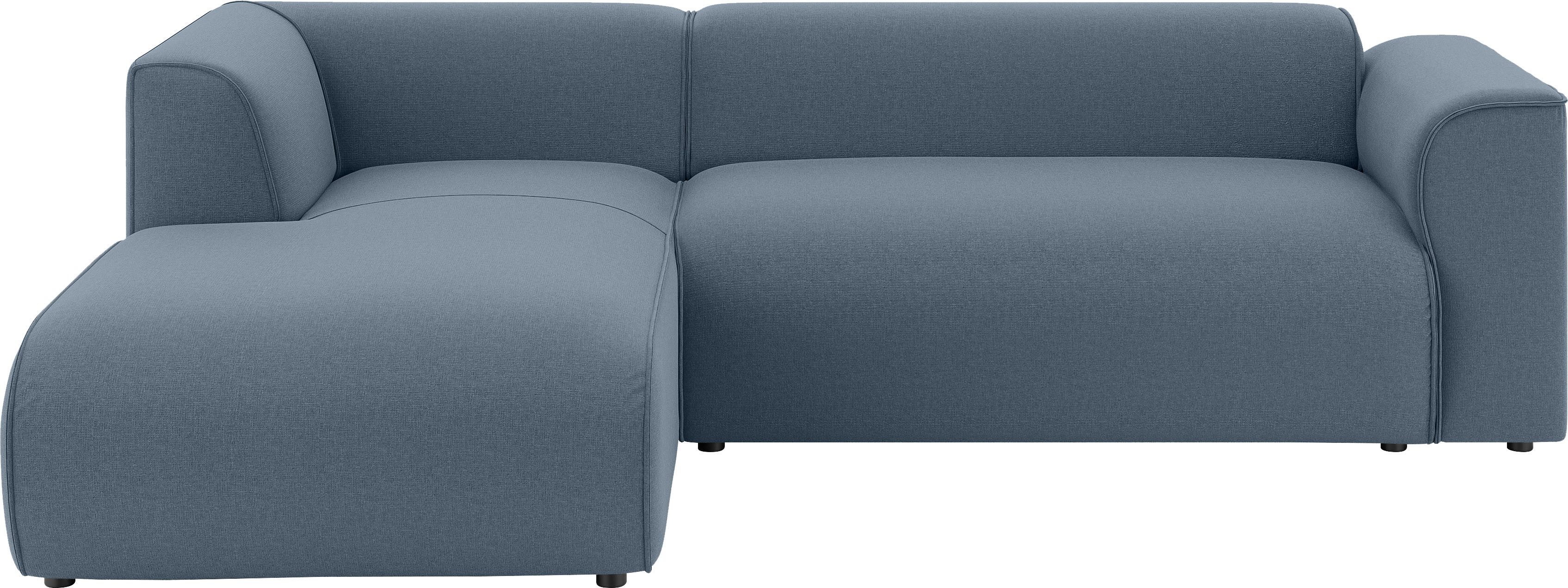 INOSIGN Hoekbank MERID L-vorm (257 cm), tijdloos & stijlvol ontwerp Uitgebreid gepolsterd, in cord, chenille en structuur