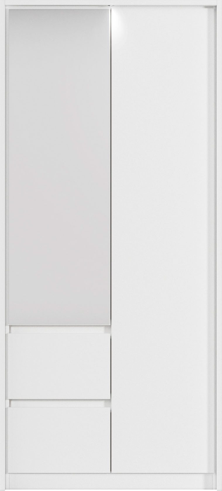 rauch Draaideurkast Mainz met spiegel en passe-partout optioneel met verlichting, buitendeuren met push-to-openfunctie
