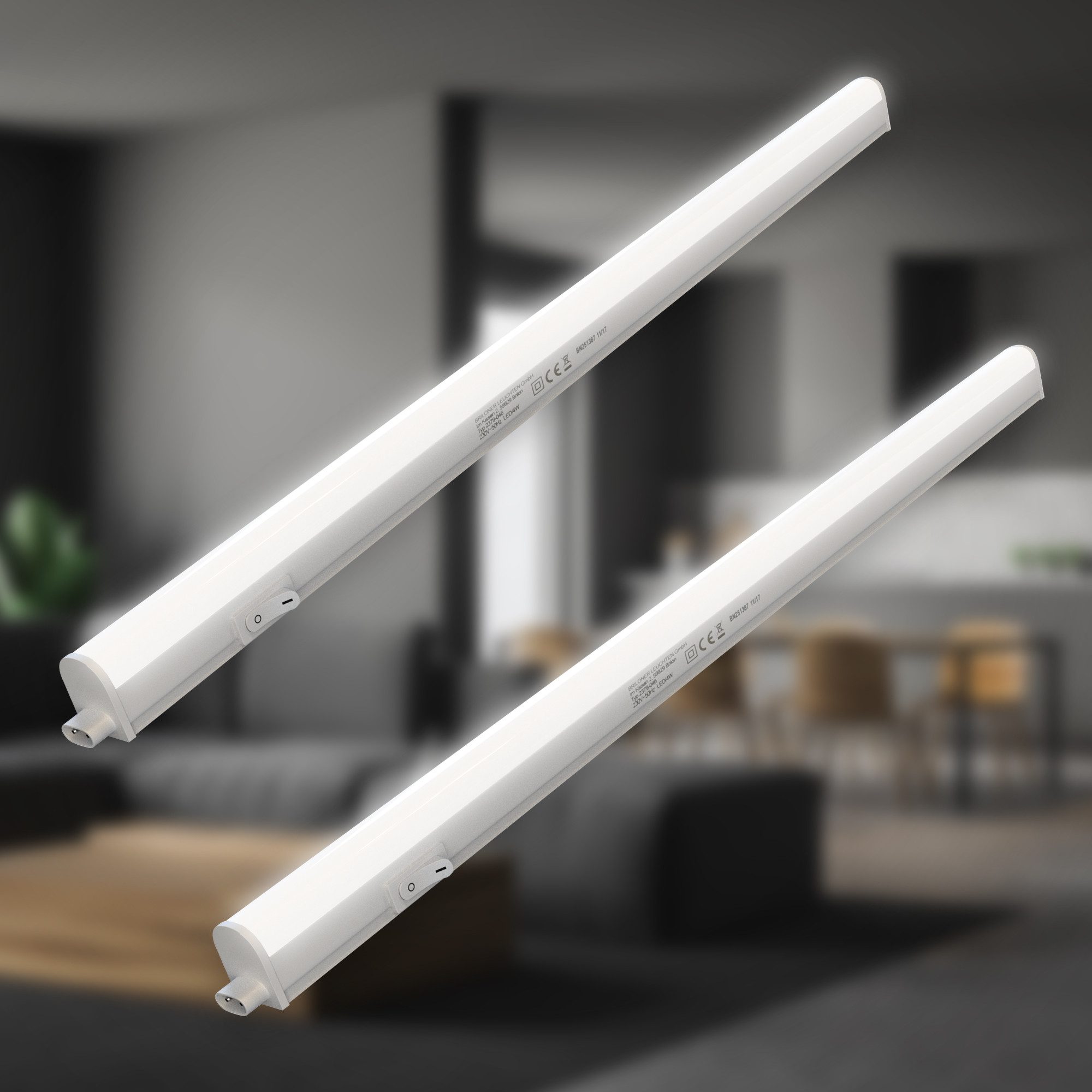 Briloner Leuchten Led-onderbouwverlichting 2-pack LED onderbouwlamp keuken, wit 2-delige set tafellamp draadloos 20 x 8 cm antraciet 2,5w
