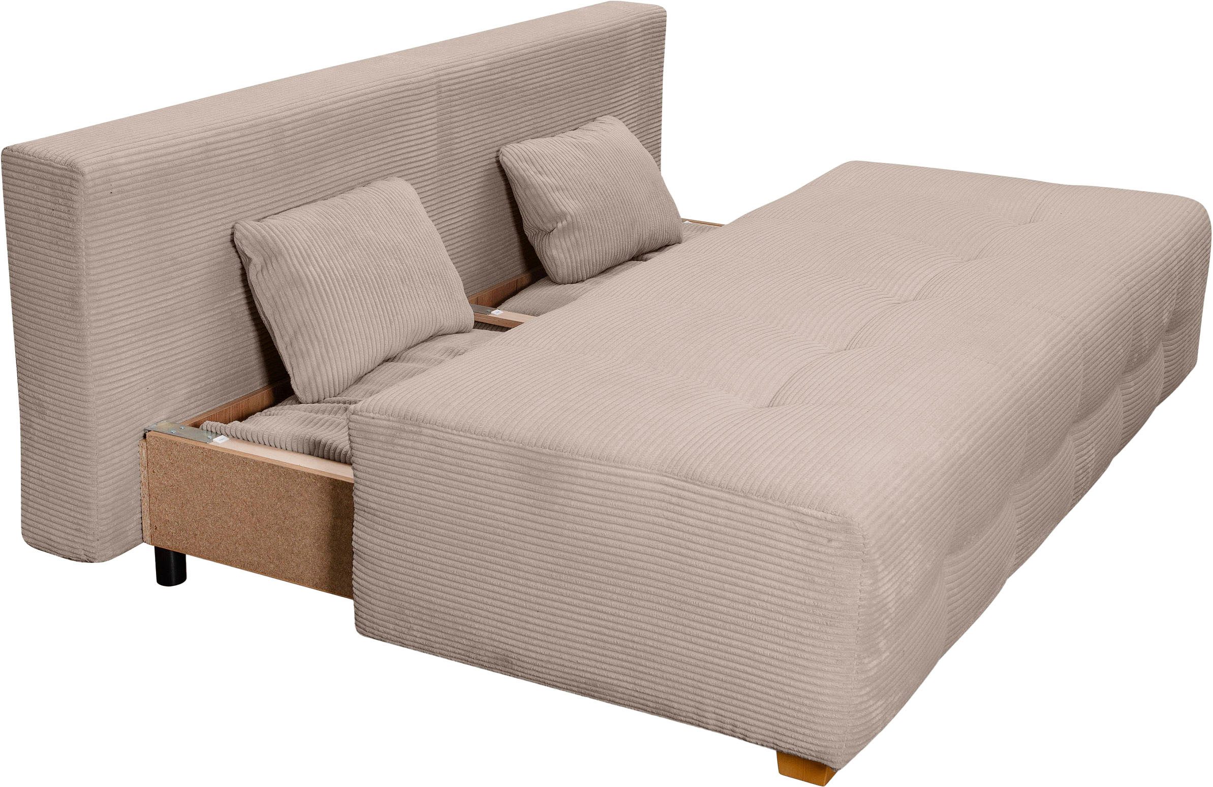 COLLECTION AB Slaapbank Bella Slaapbank, bedlade, bonellvering, rugkussen, armleuningkussen