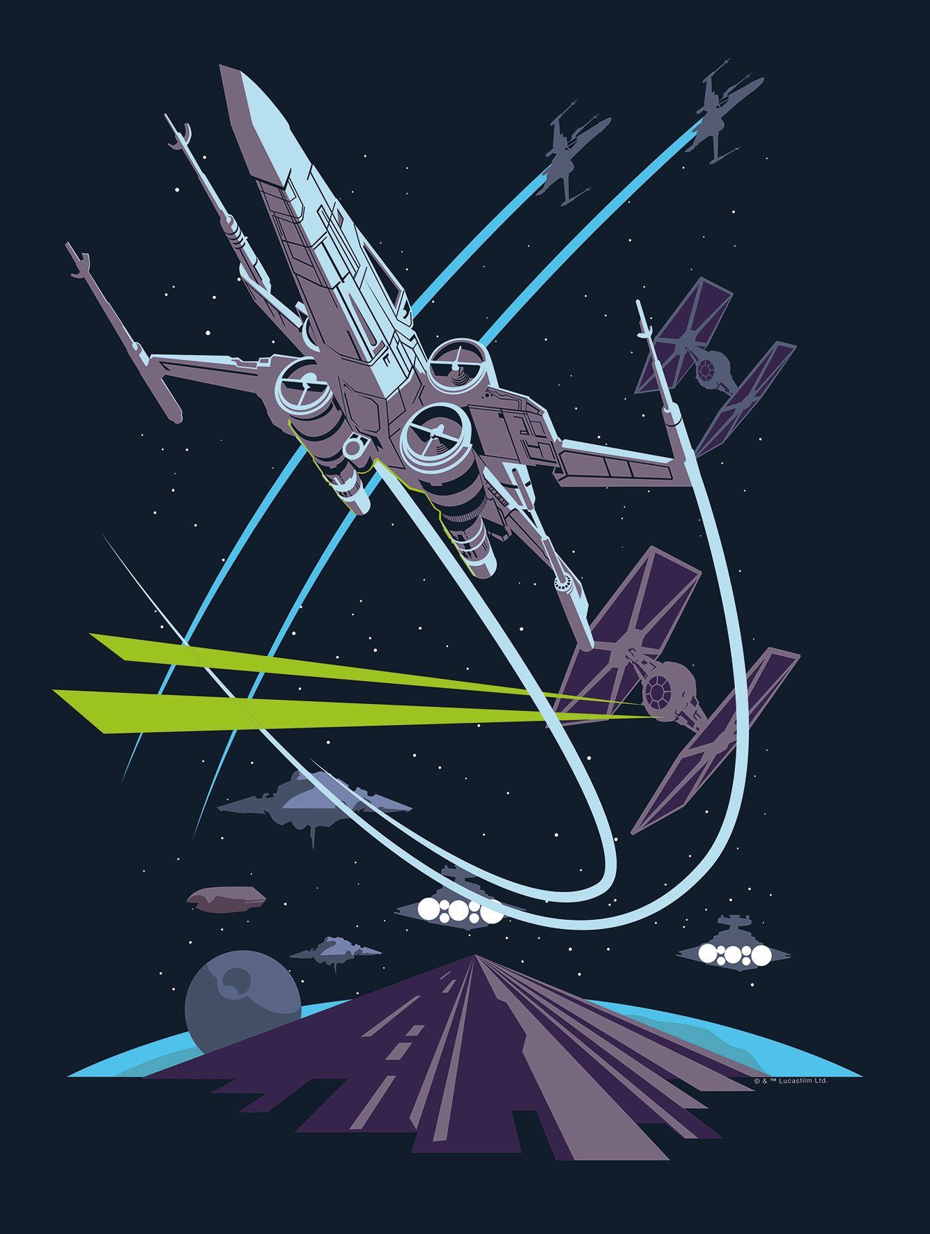 Komar wanddecoratie Star Wars Classic Vector X-Wing, zonder lijst