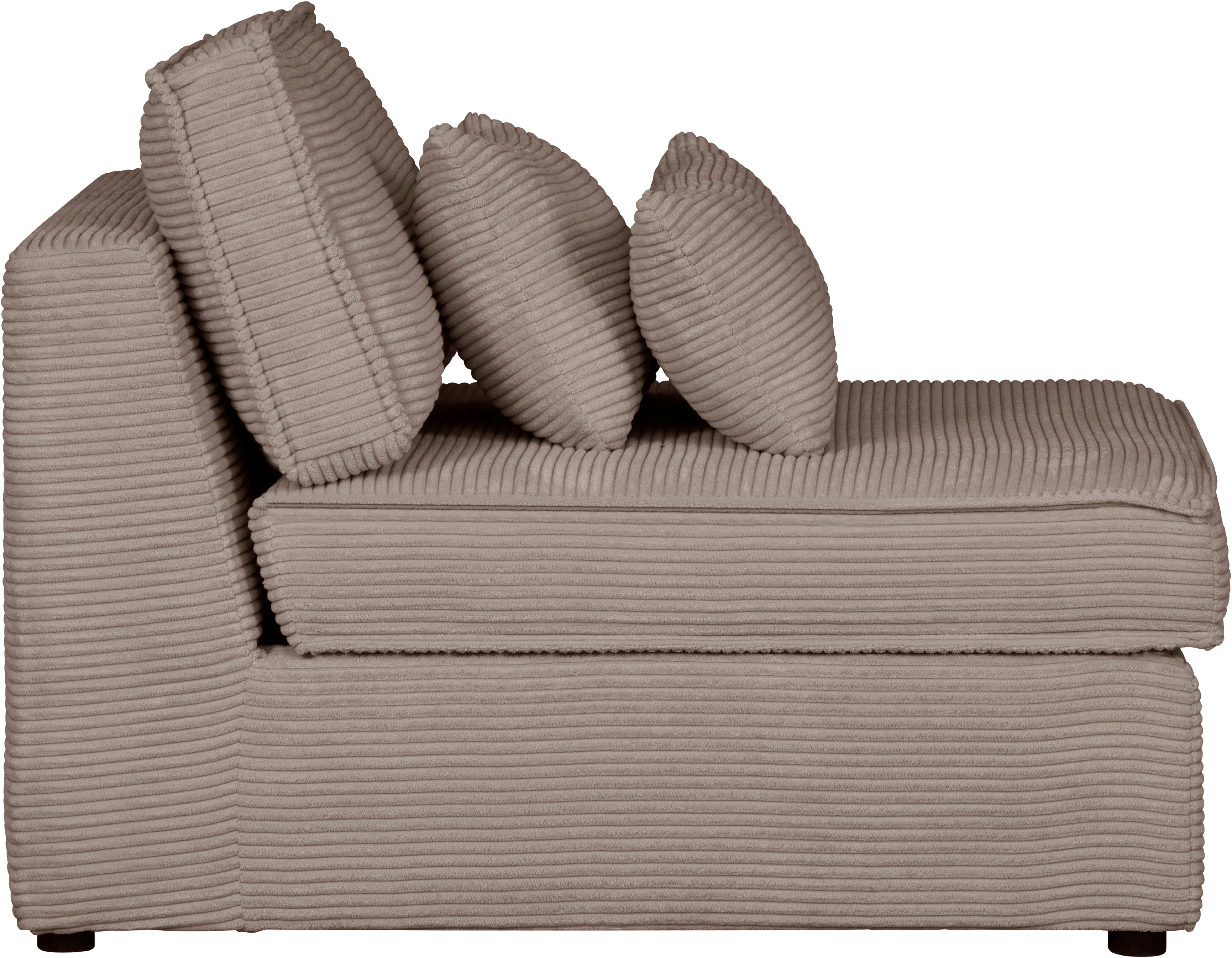 RAUM.ID Bank-middenelement Florid als deel van een modulaire bank, stevig zitcomfort, ook in cord
