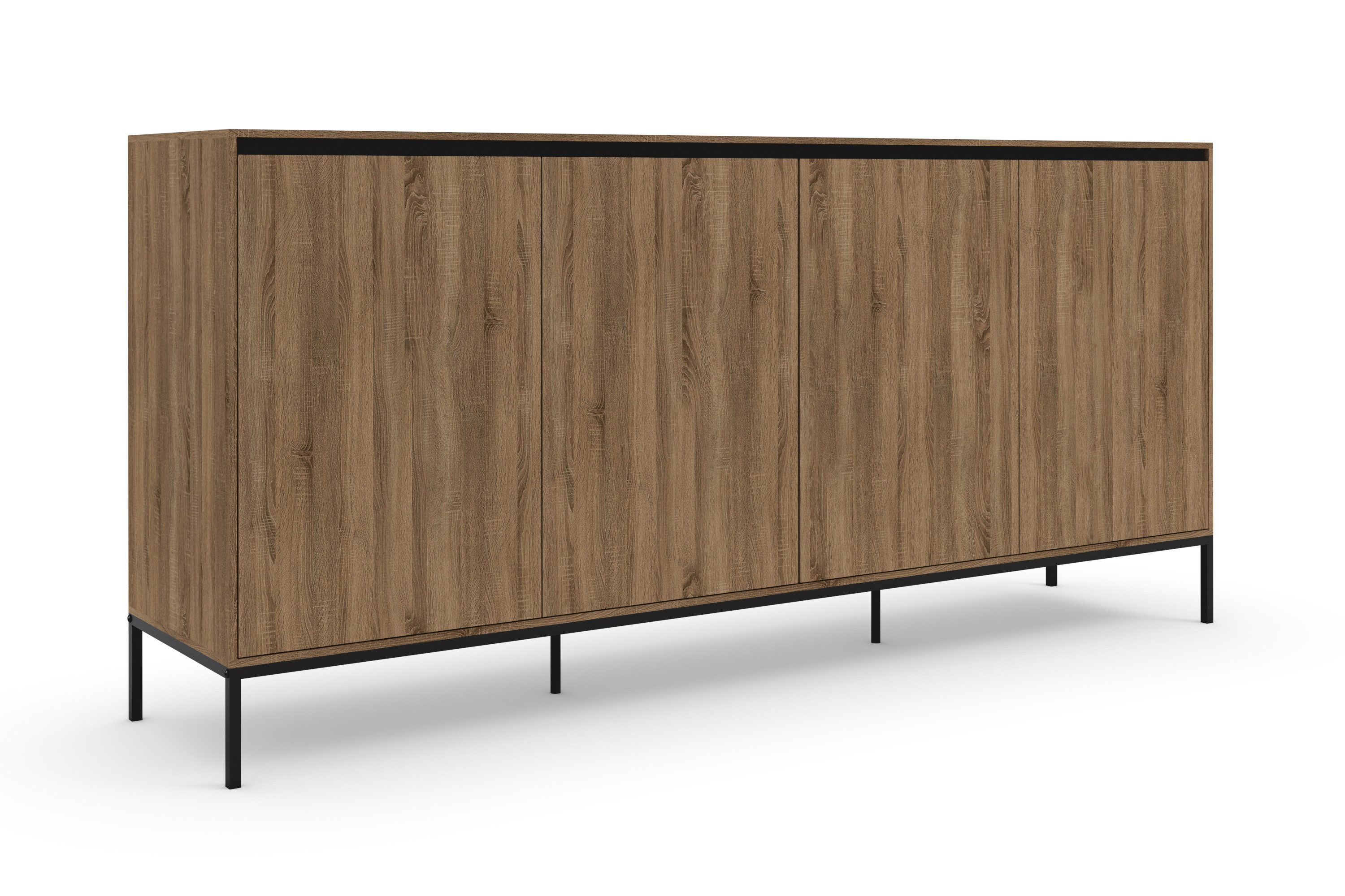 INOSIGN Dressoir Bari Commode met 4 deuren en 2 vaste inlegplanken, breedte 175 cm